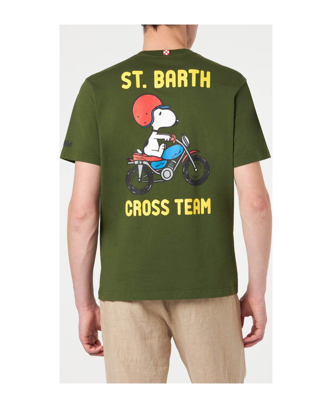 MC2 Saint Barth Man Cotton T-shirt With Snoopy Print | Peanuts® Special Edition - GREEN