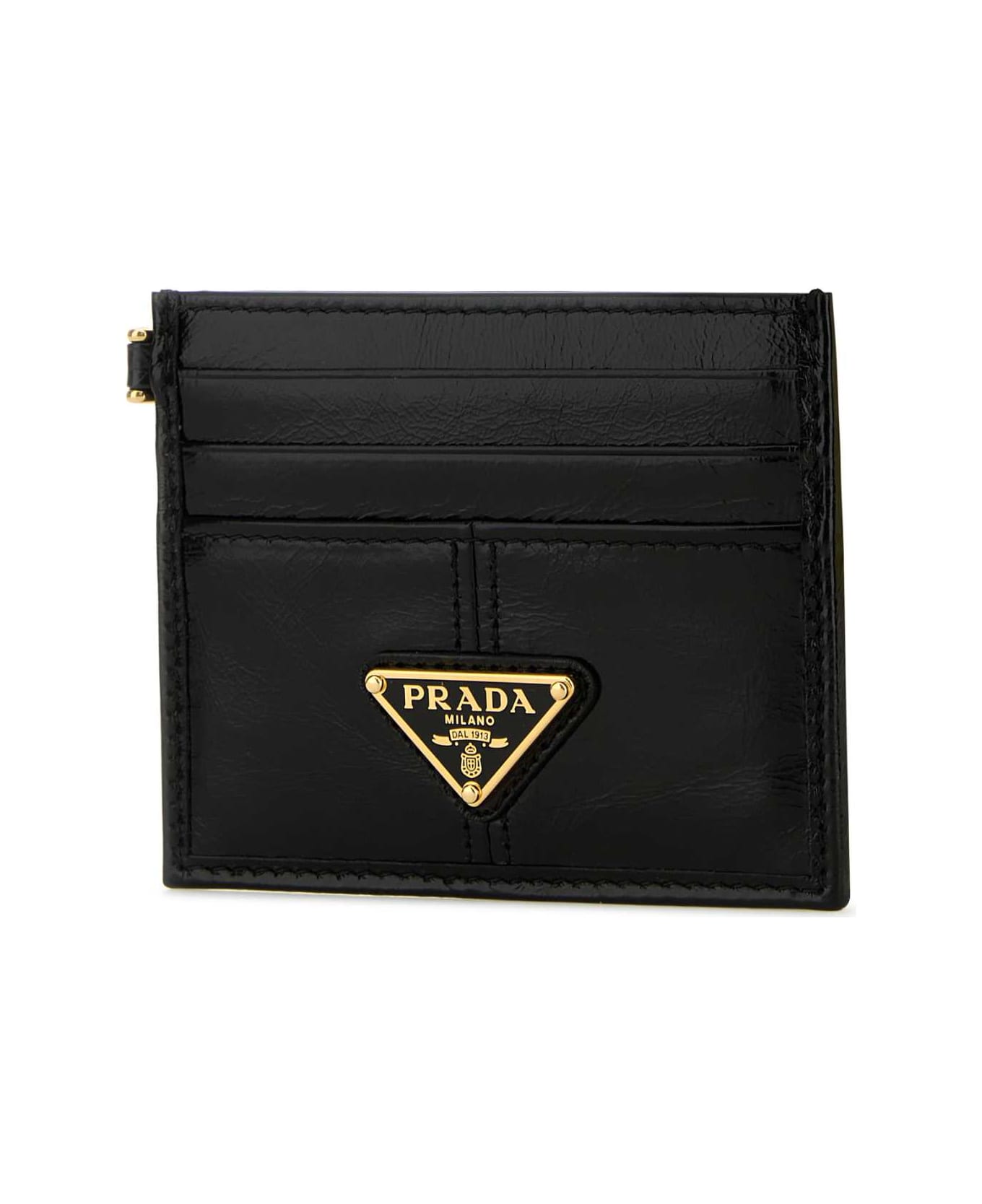 Prada Black Leather Card Holder - NERO