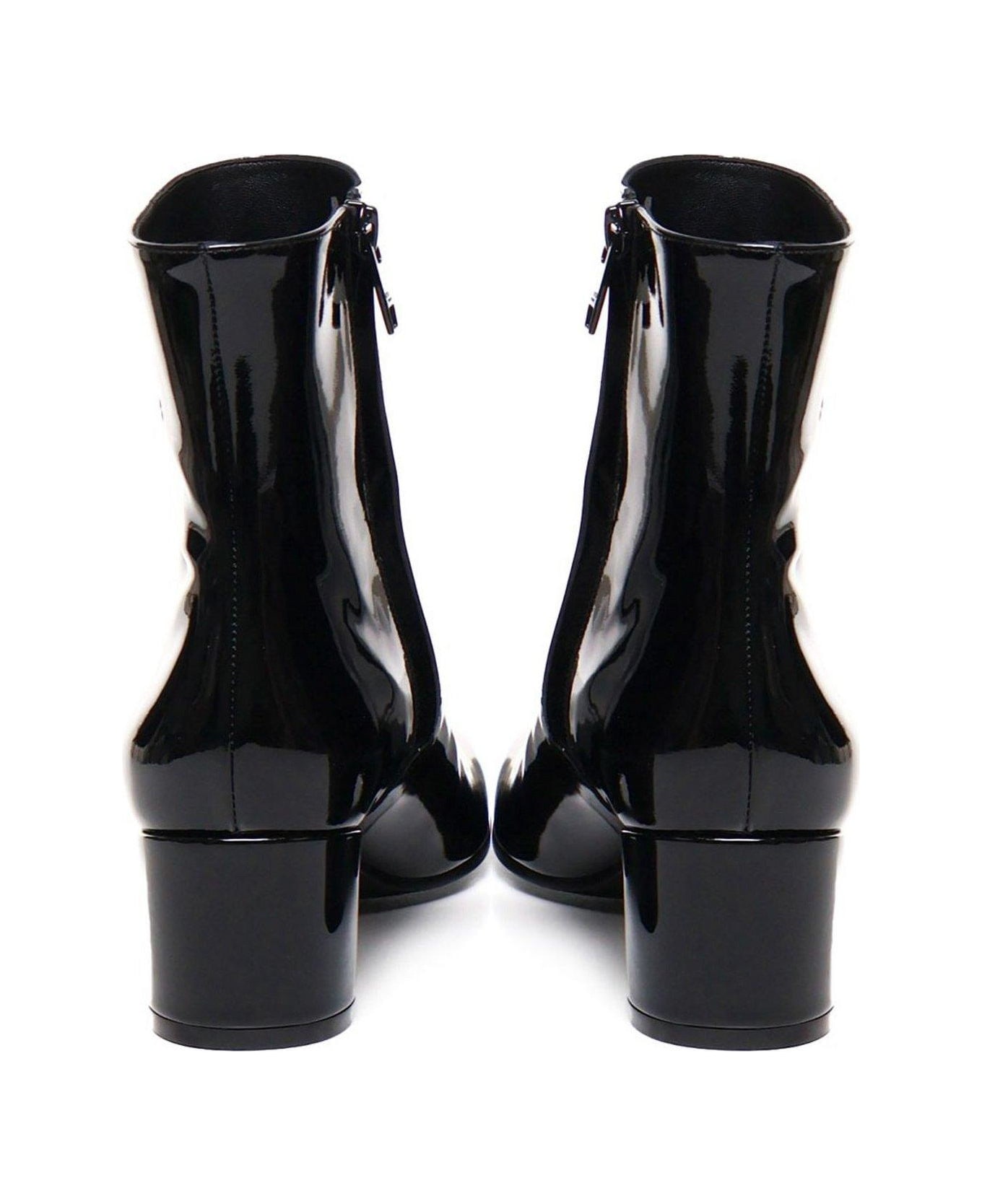 Celine Triomphe Zip-up Boots - Black