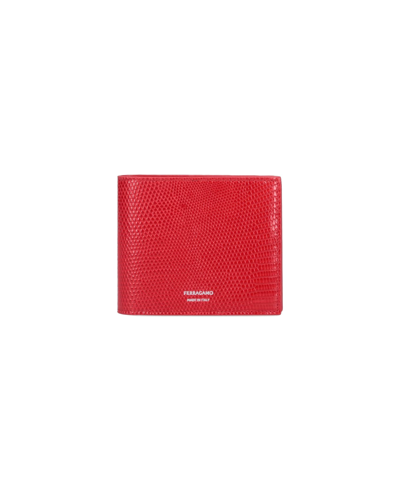 Ferragamo Lizard Wallet - Red