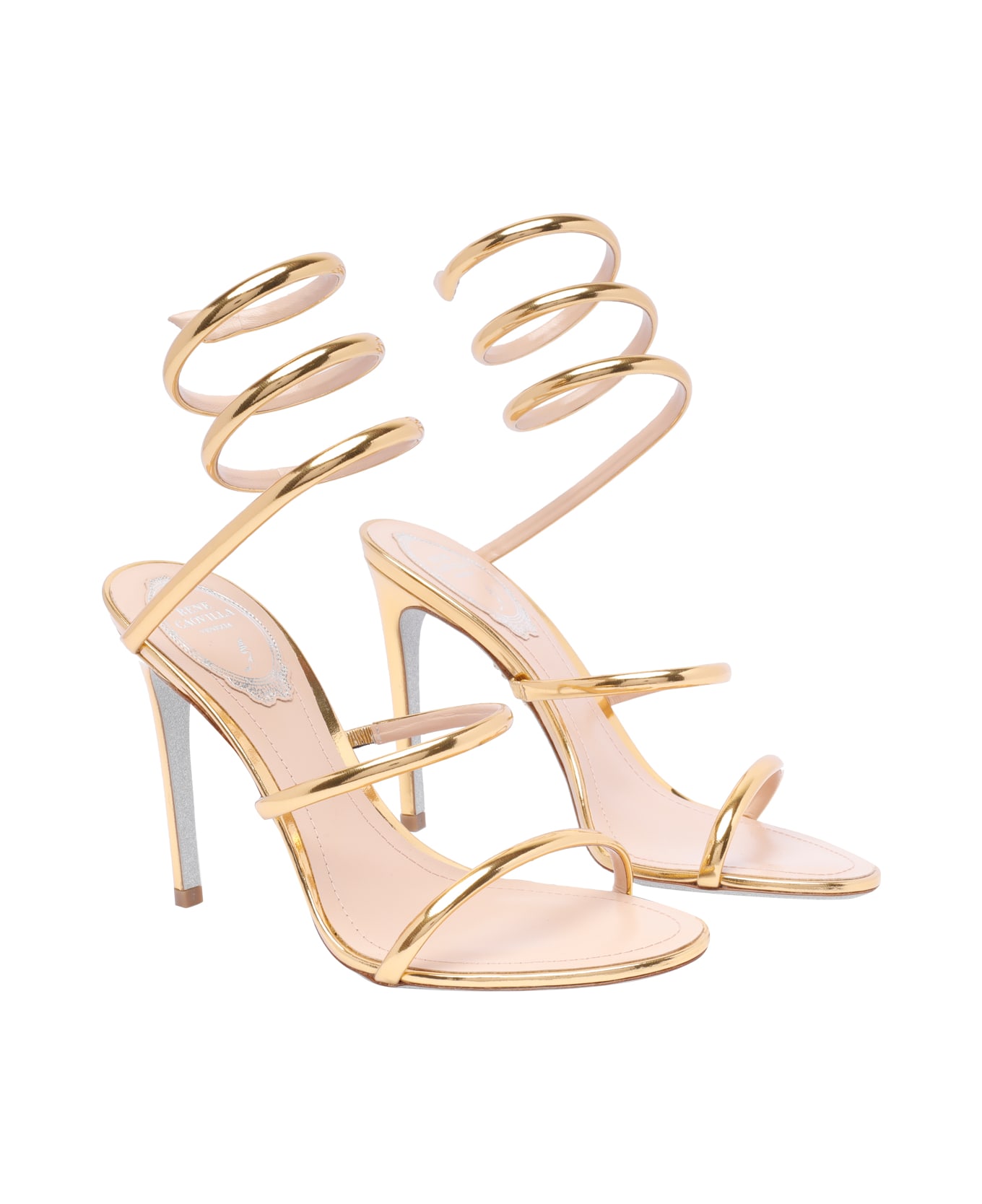 René Caovilla Cleo Pump Sandals - Gold