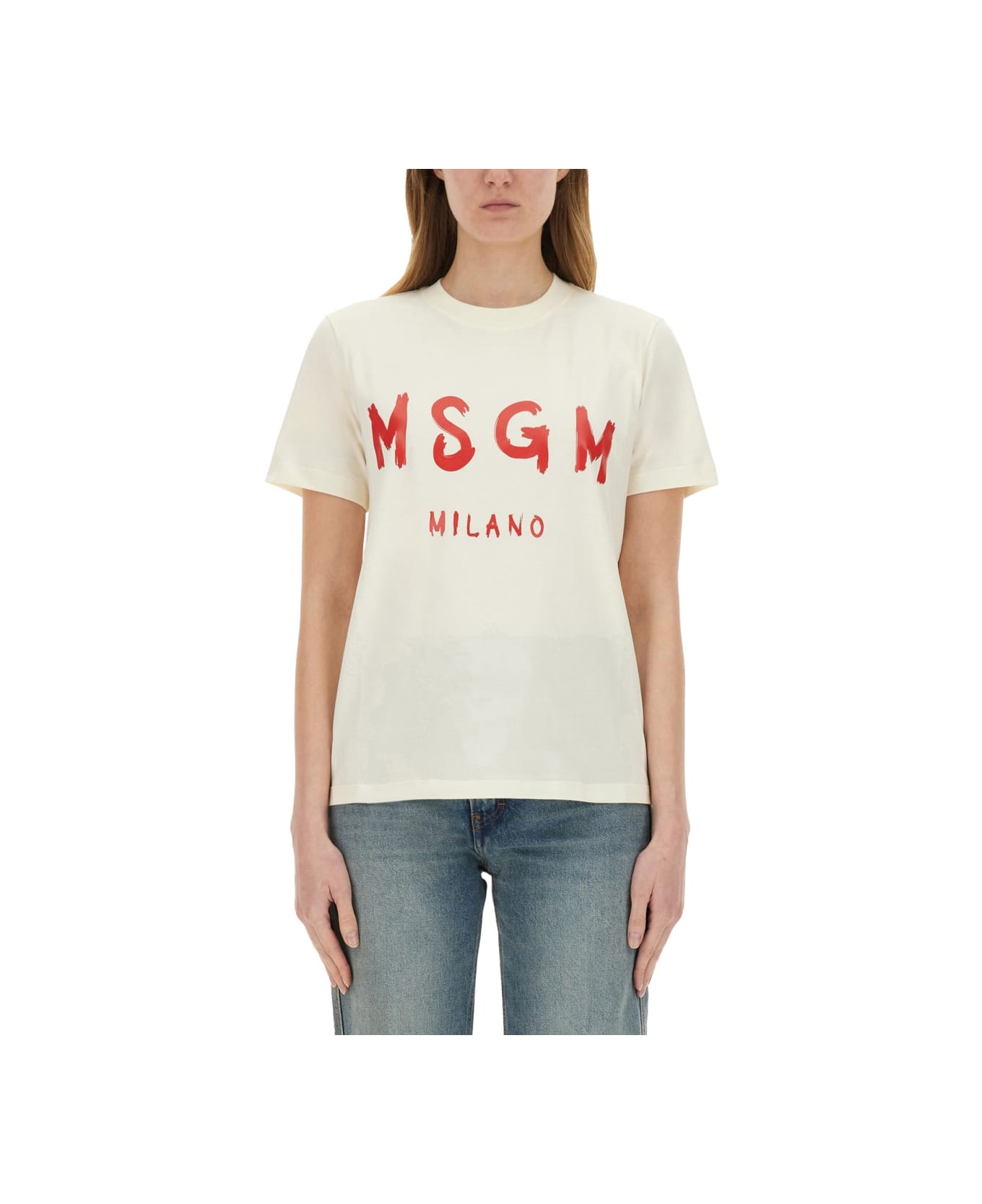MSGM T-shirt With Logo - IVORY