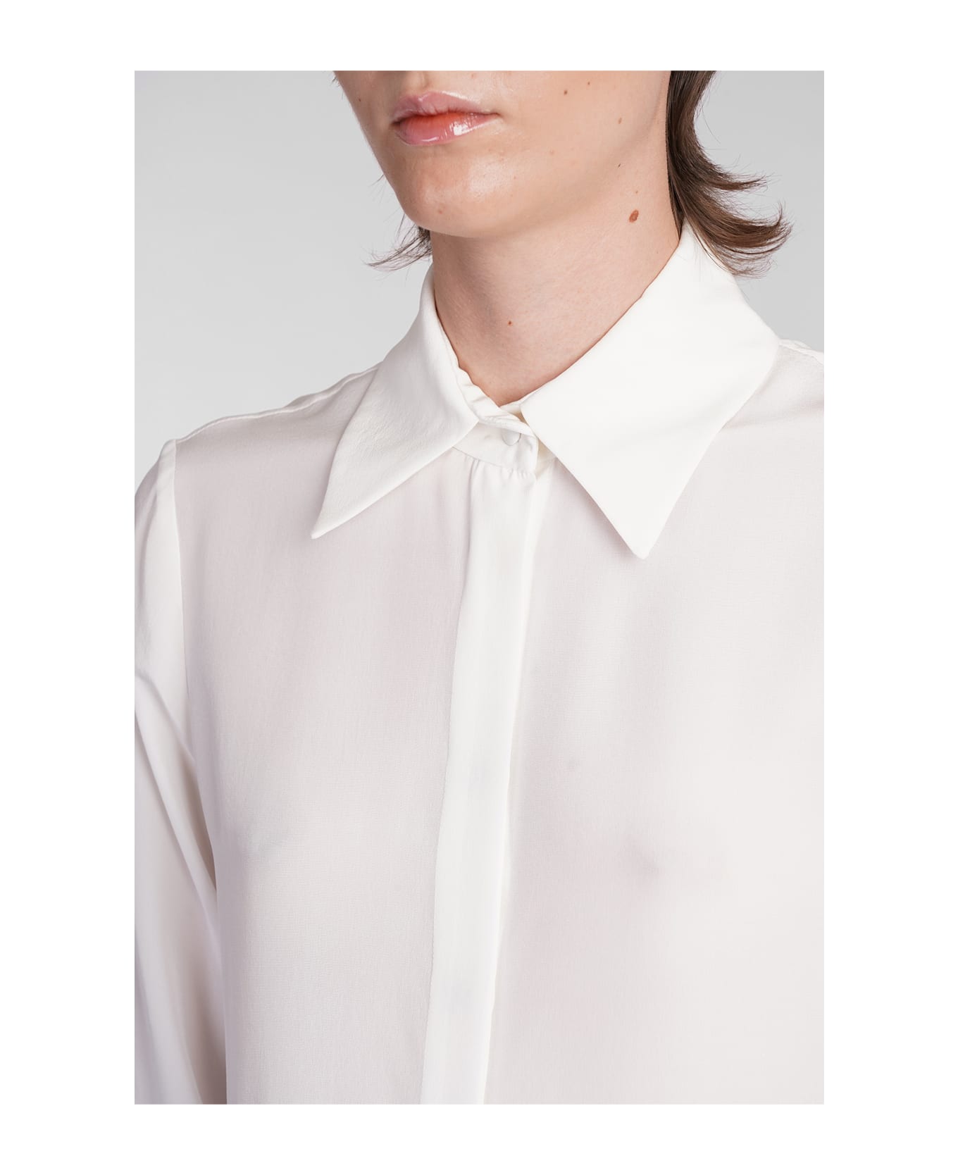 Costarellos Keltie Shirt In Beige Silk - beige