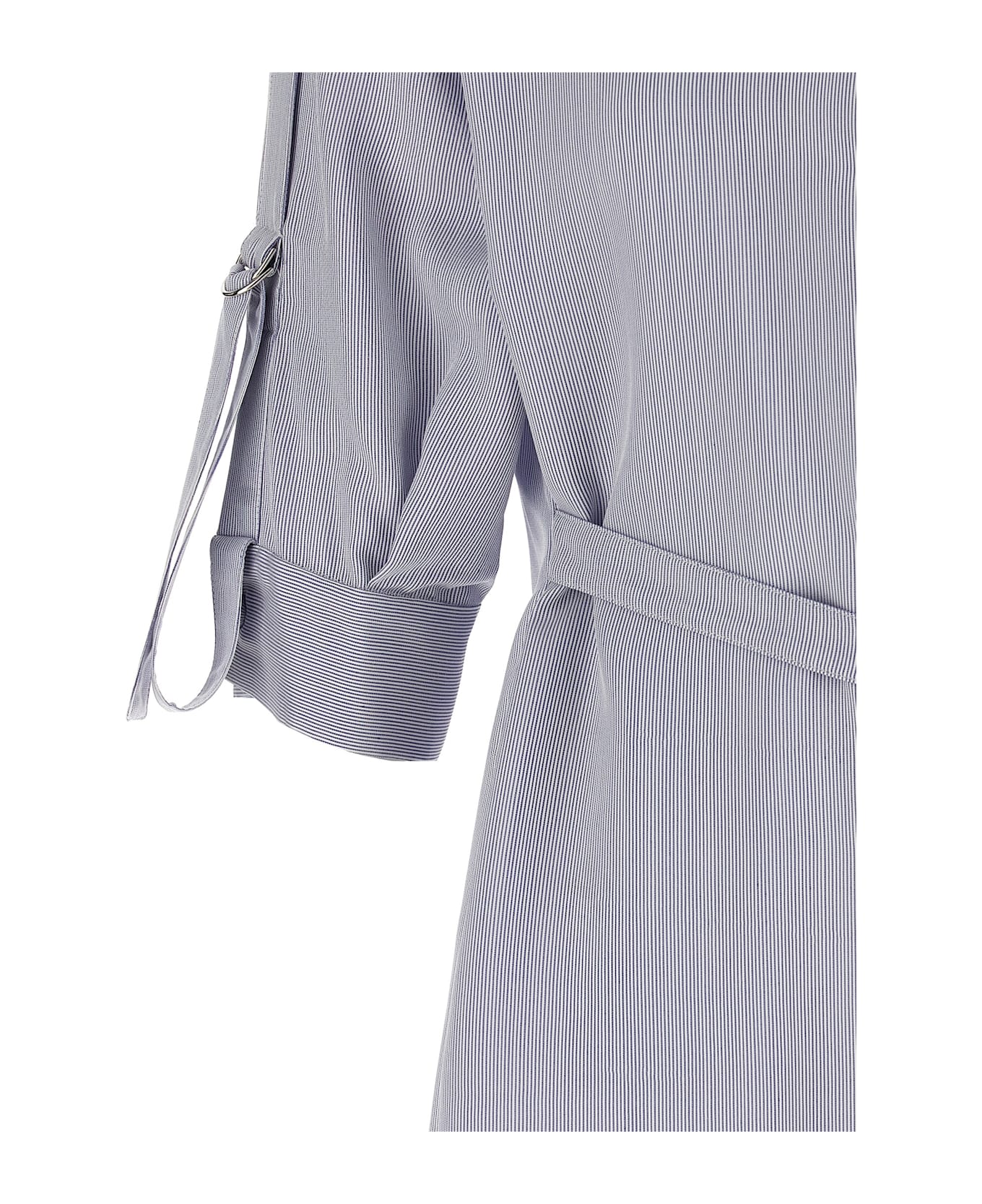 Giovanni Bedin Striped Silk Dress - Blue