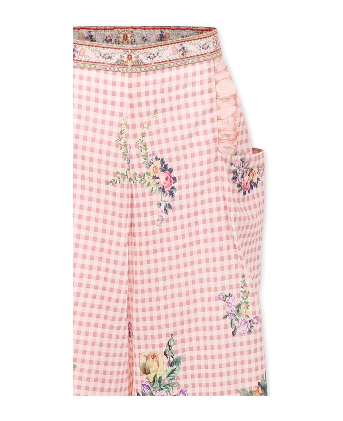 Camilla Pink Trousers For Girl With Floral Print - Pink
