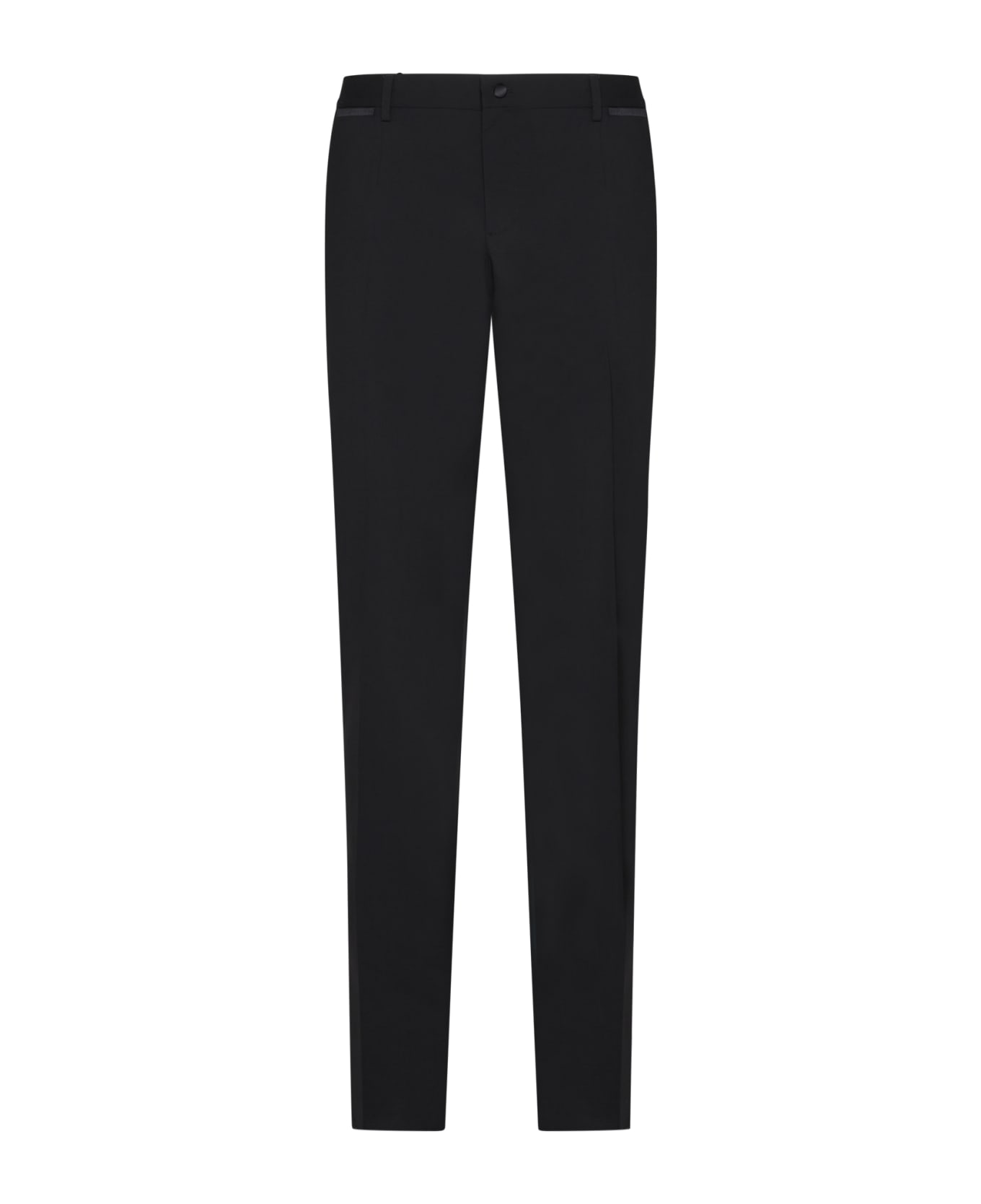 Dolce & Gabbana Stretch Wool Tuxedo Trousers - Nero ボトムス