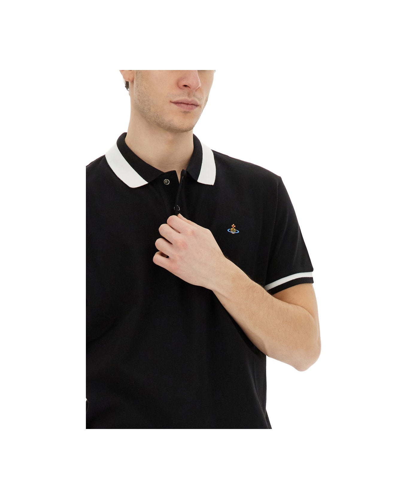 Vivienne Westwood Polo With Logo - BLACK