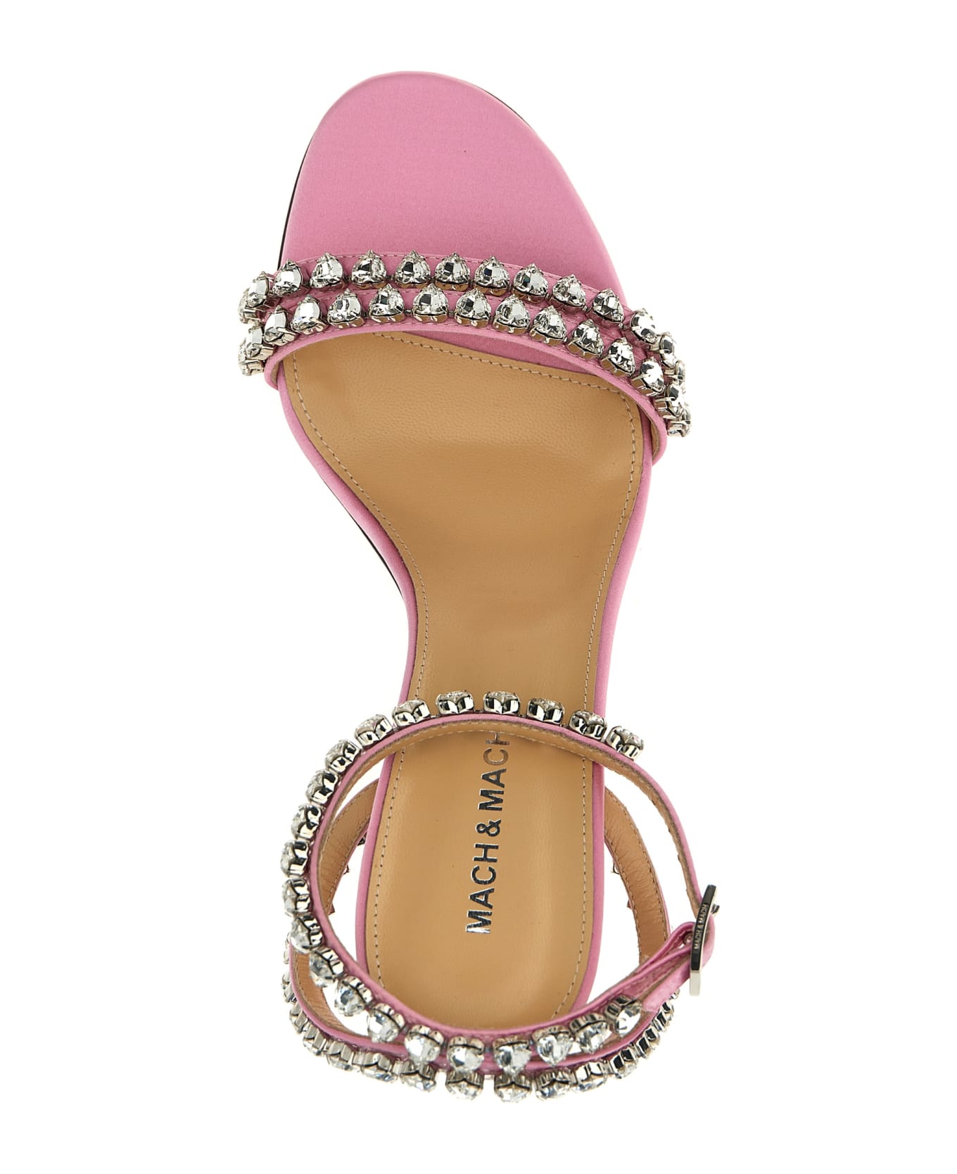 Mach & Mach 'audrey Crystal Round Toe Satin' Sandals - Pink