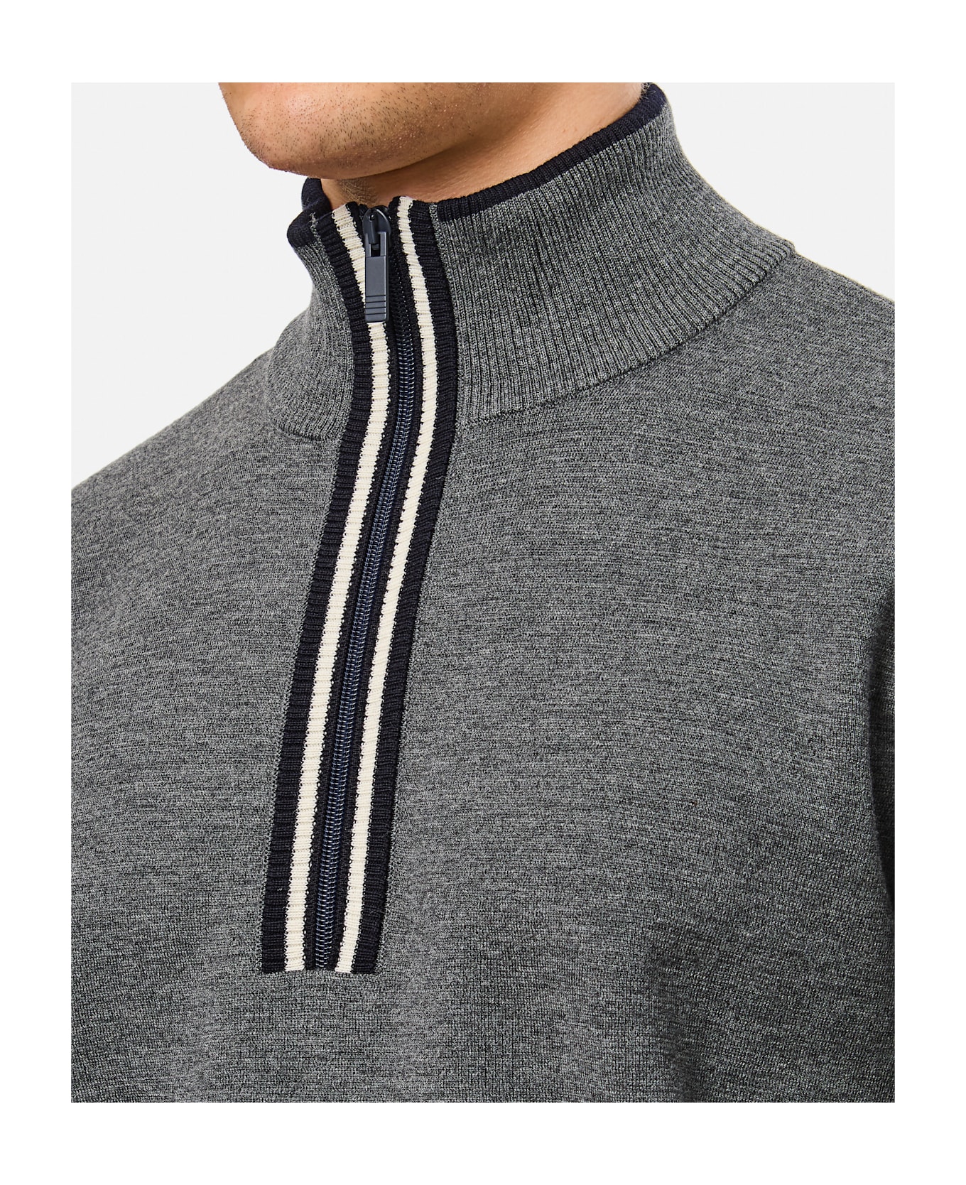 Thom Browne Half Zip Pullover - Grey