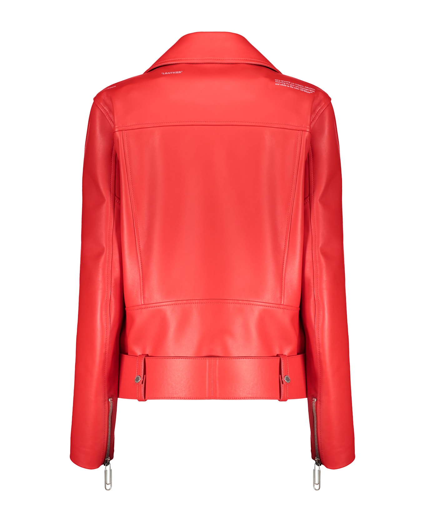 Off-White Leather Jacket - red