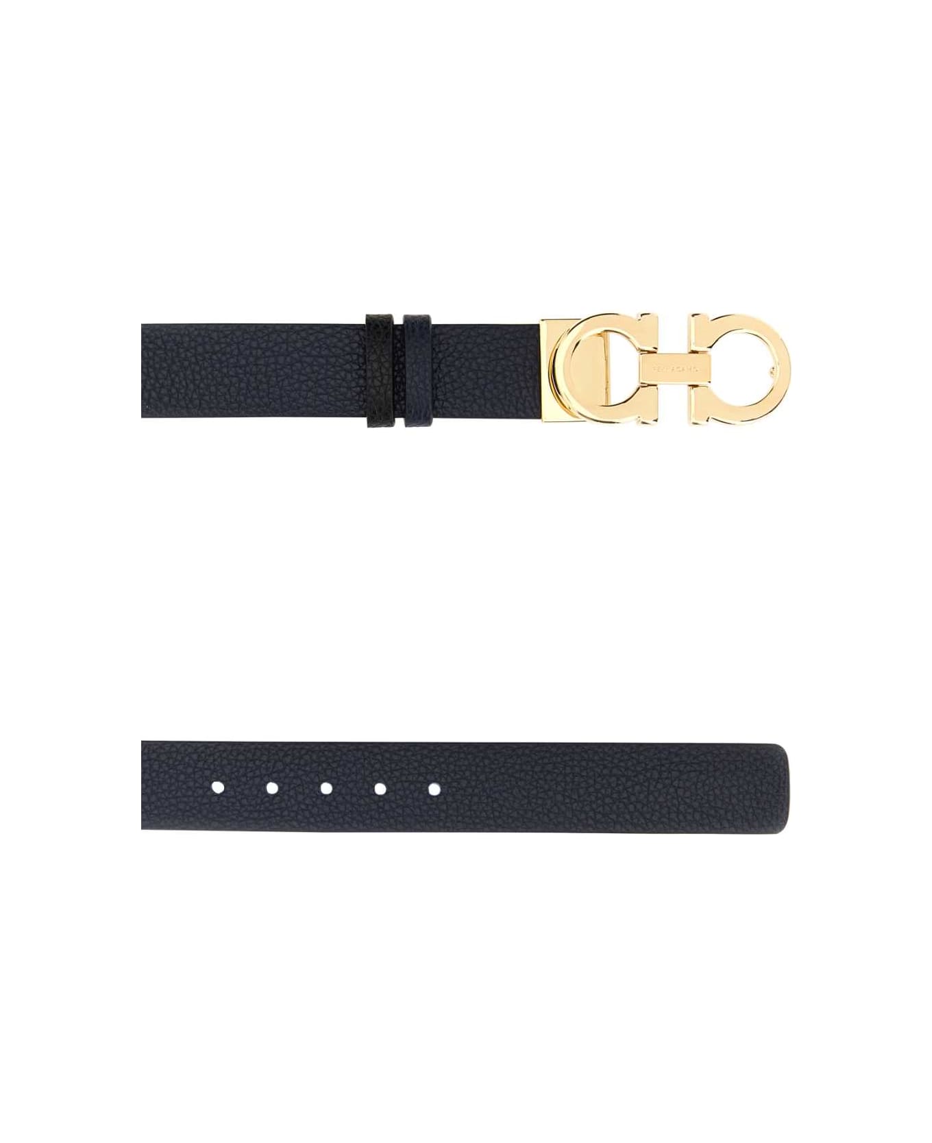 Ferragamo Midnight Blue Leather Reversible Belt - MIRTONERO