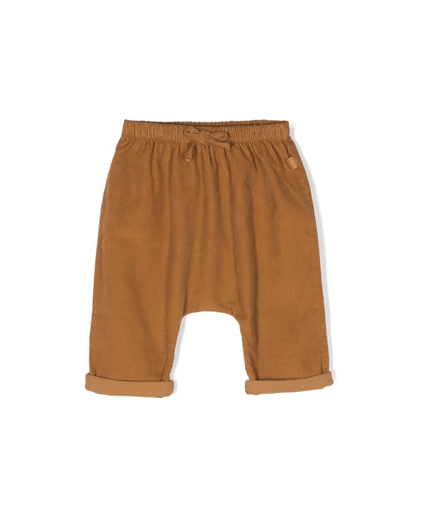 Teddy & Minou Ribbed Trousers With Drawstring - Brown ボトムス