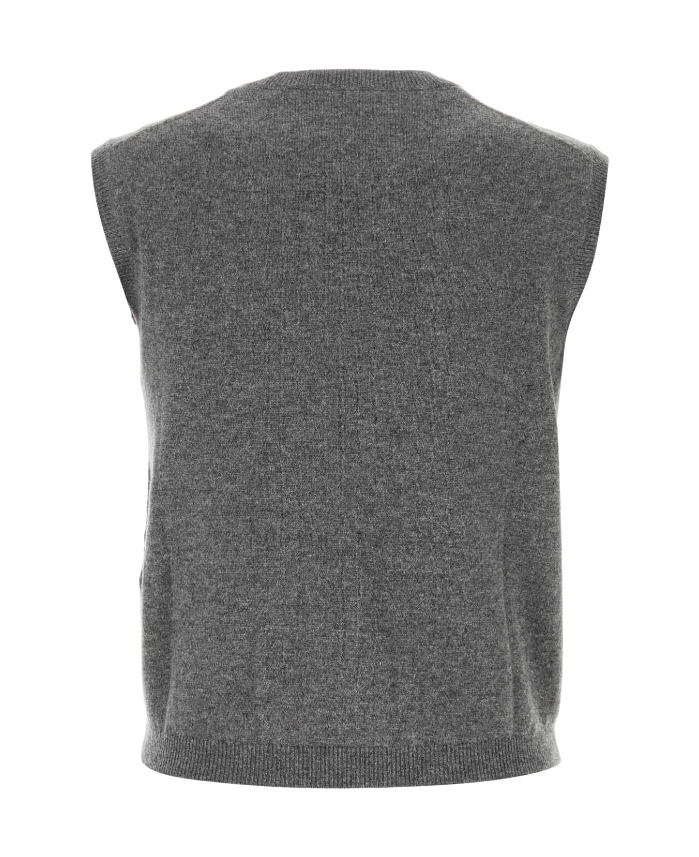 Ferragamo Grey Stretch Cashmere Blend Vest - GRIGIOMELANGE