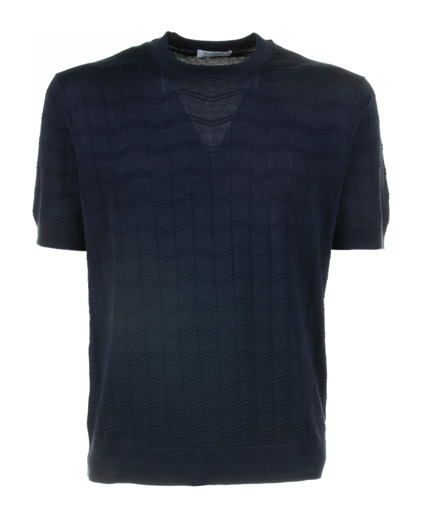 Paolo Pecora Blue Cotton And Silk T-shirt - Blu