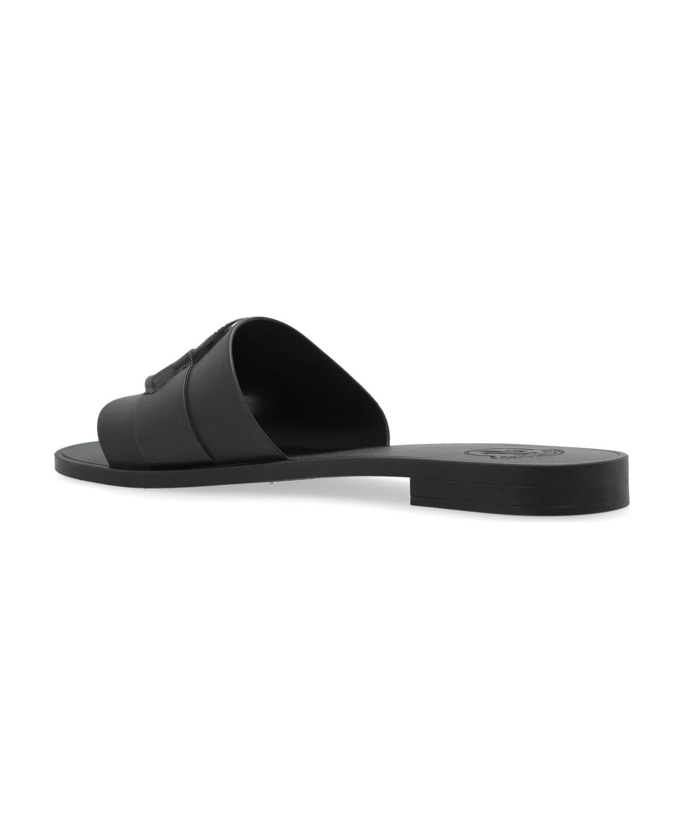 Moncler Slides With Logo - Black