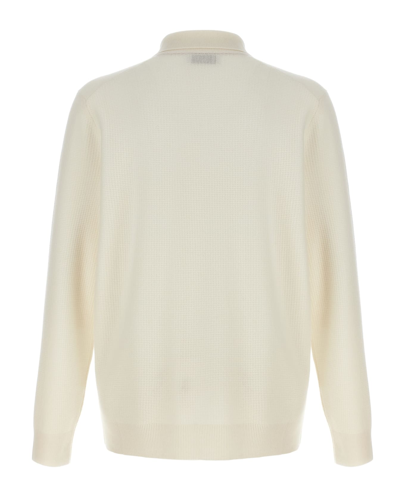 Brunello Cucinelli Polo Cashmere Sweater - WHITE