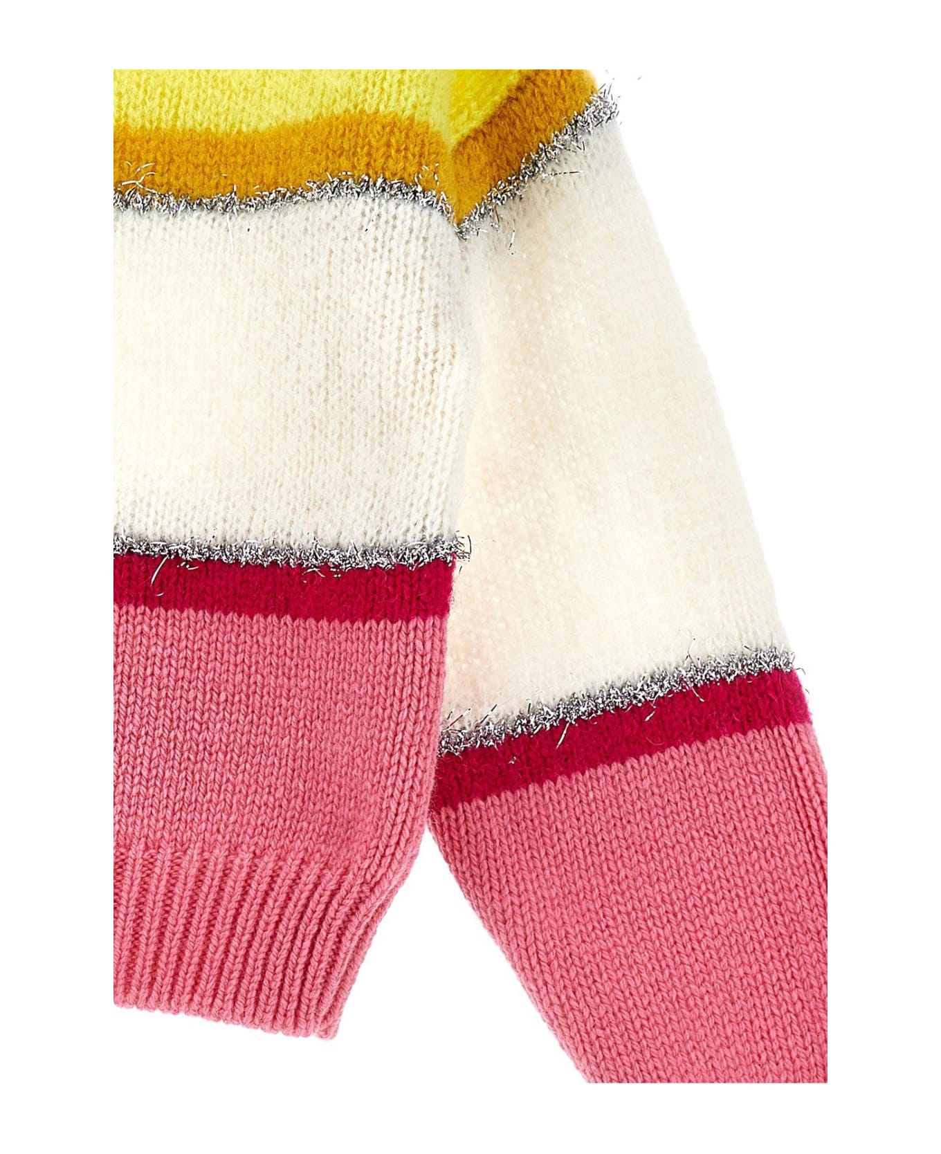 Monnalisa Colour-block Striped Knitted Jumper - Multicolor ニットウェア＆スウェットシャツ
