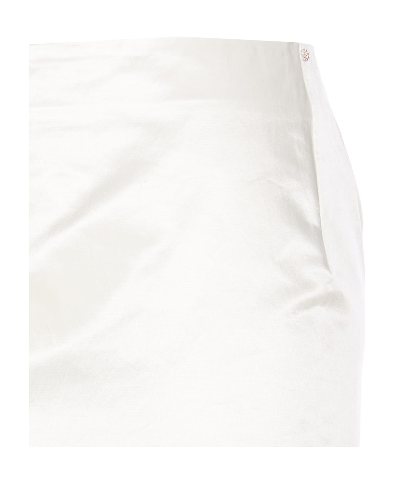 SportMax Long Skirt In Technical Satin - White