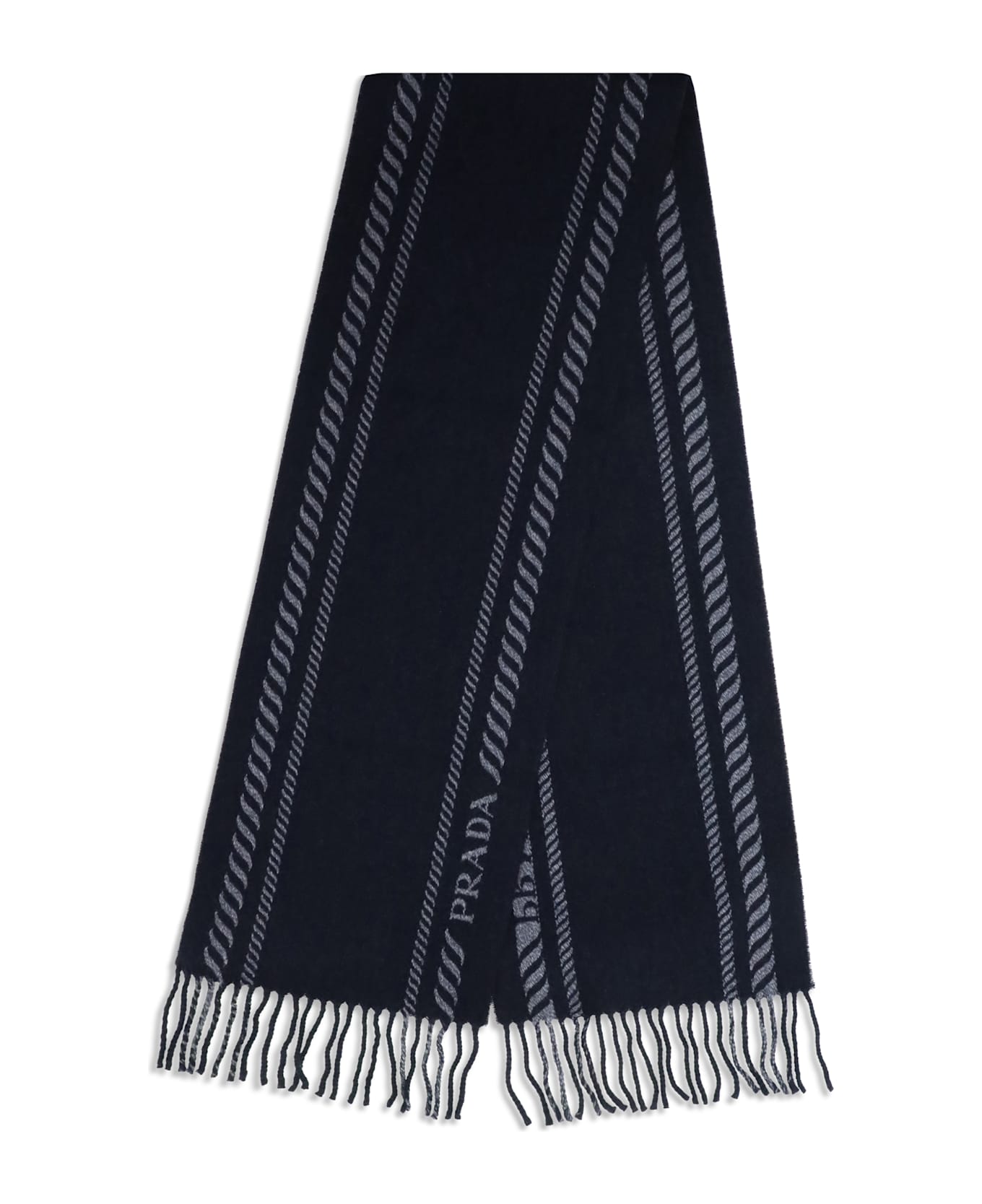Prada Virgin Wool And Cashmere Scarf - Blue