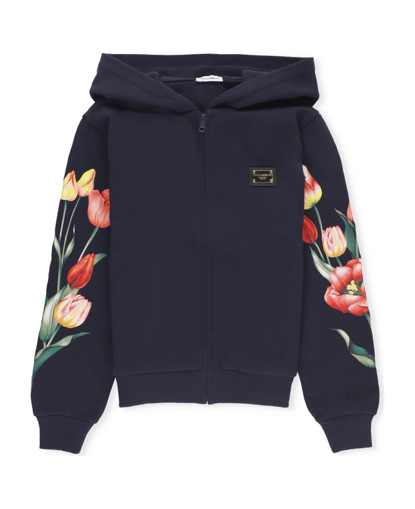 Dolce & Gabbana Hoodie With Logo - Blue