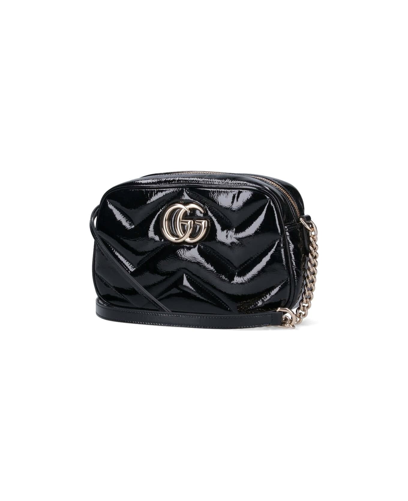 Gucci Gg Plaque Padded Shoulder Bag - Nero