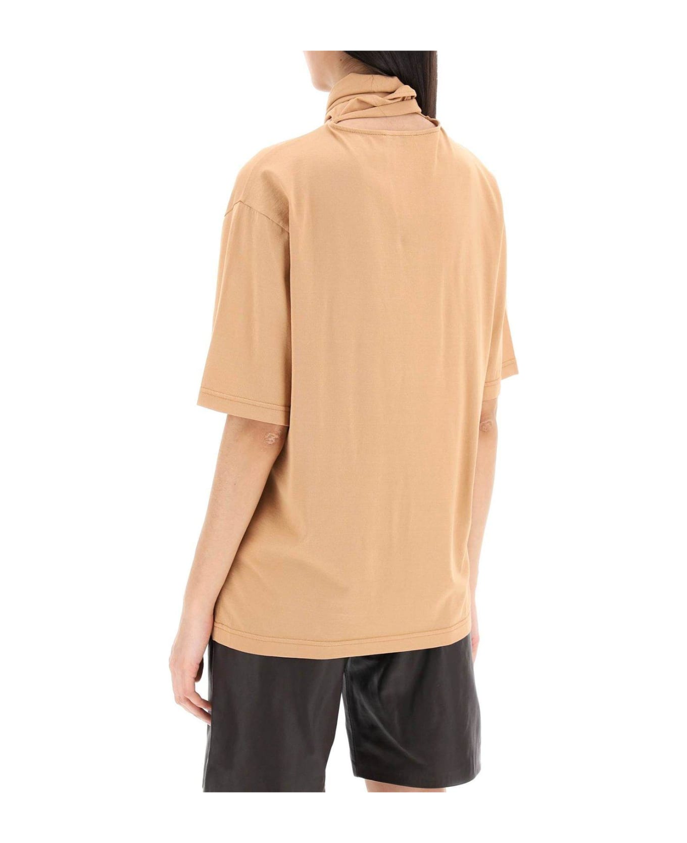 Lemaire High Neck Short Sleeved T-shirt - Beige