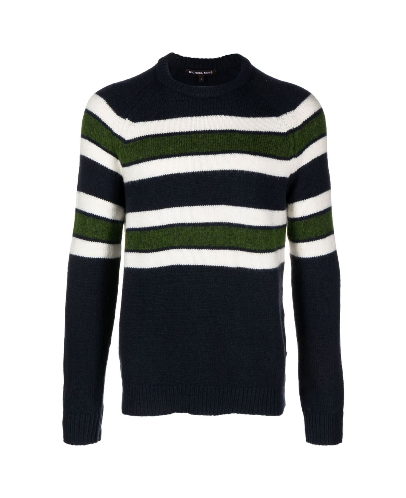 Michael Kors Brushed Stripe Crew Neck Sweater - Midnight