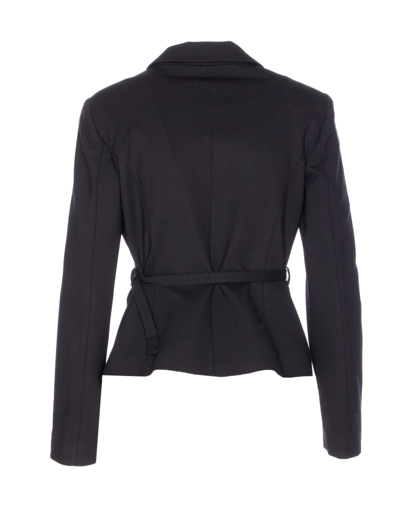 Liu-Jo Jacket With Logoed Belt - Black