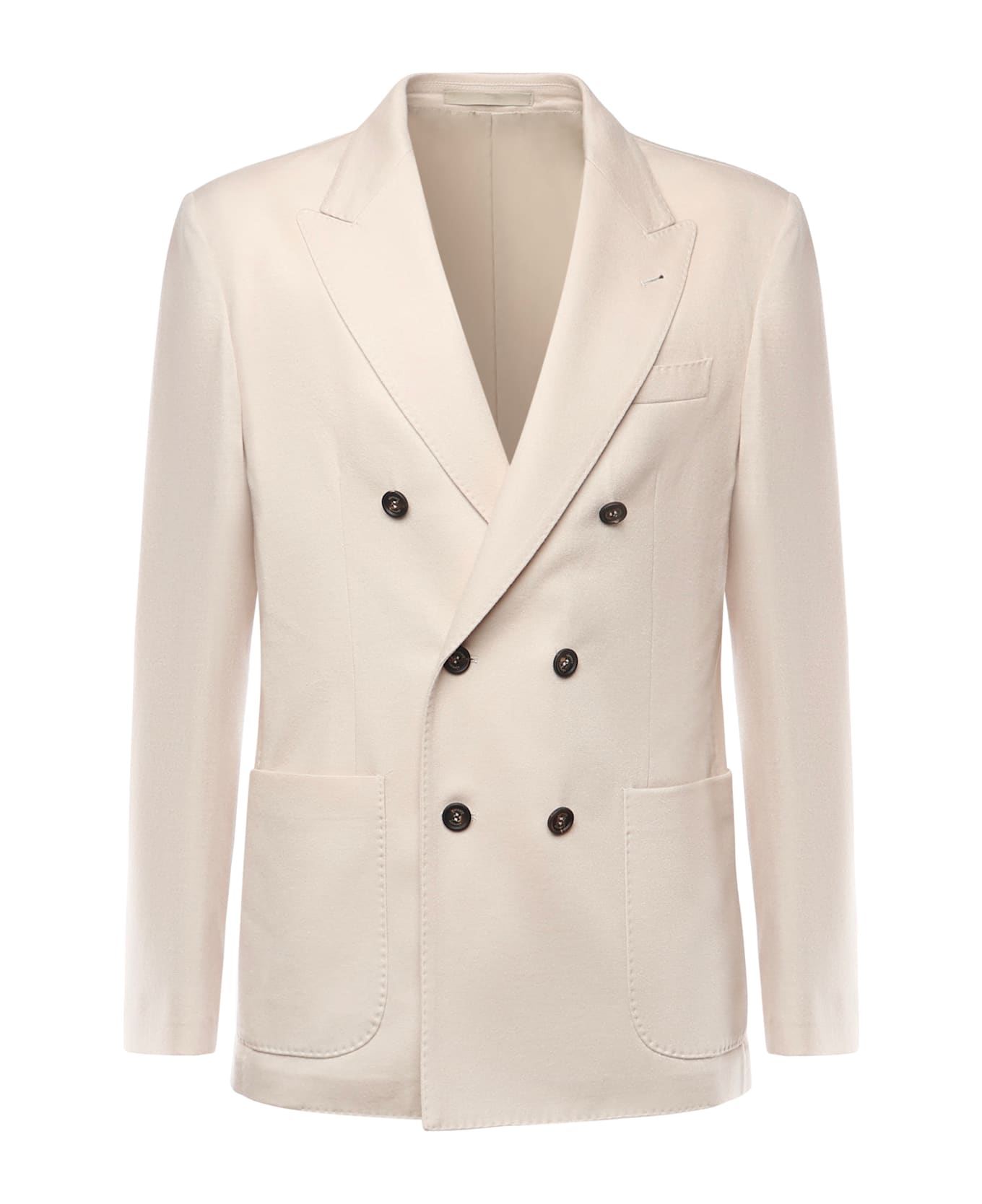 Eleventy Double-breasted Wool Jacket - SAND