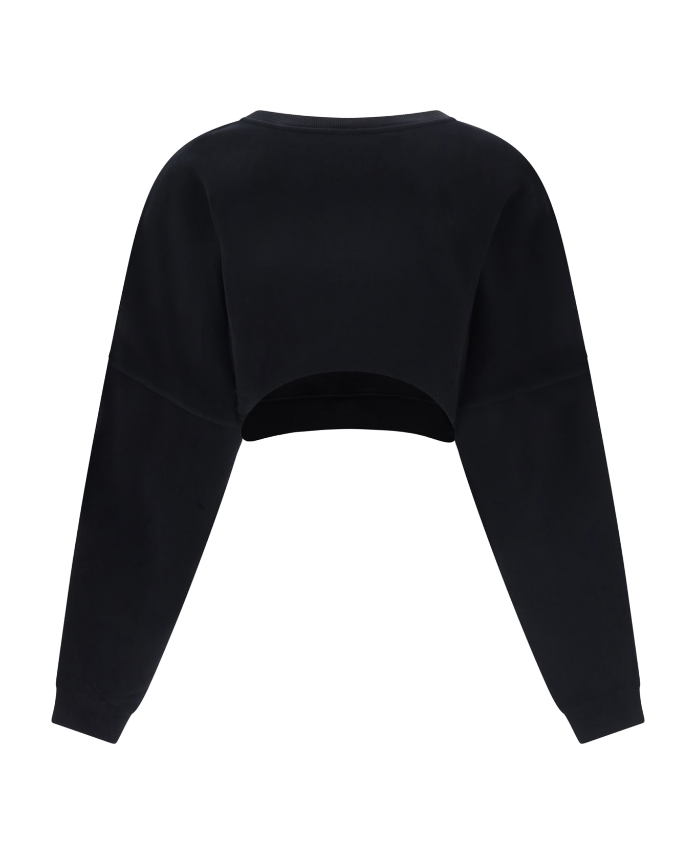 Saint Laurent Crewneck Cropped Sweatshirt - Black トップス