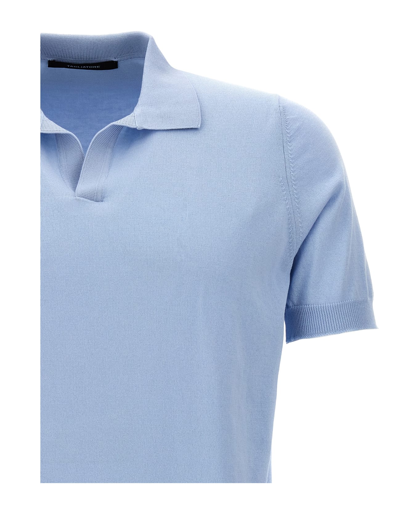 Tagliatore Knitted Polo Shirt - Light Blue