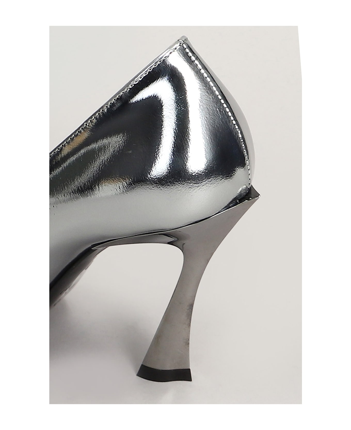 Mugler Pumps In Silver Leather - silver