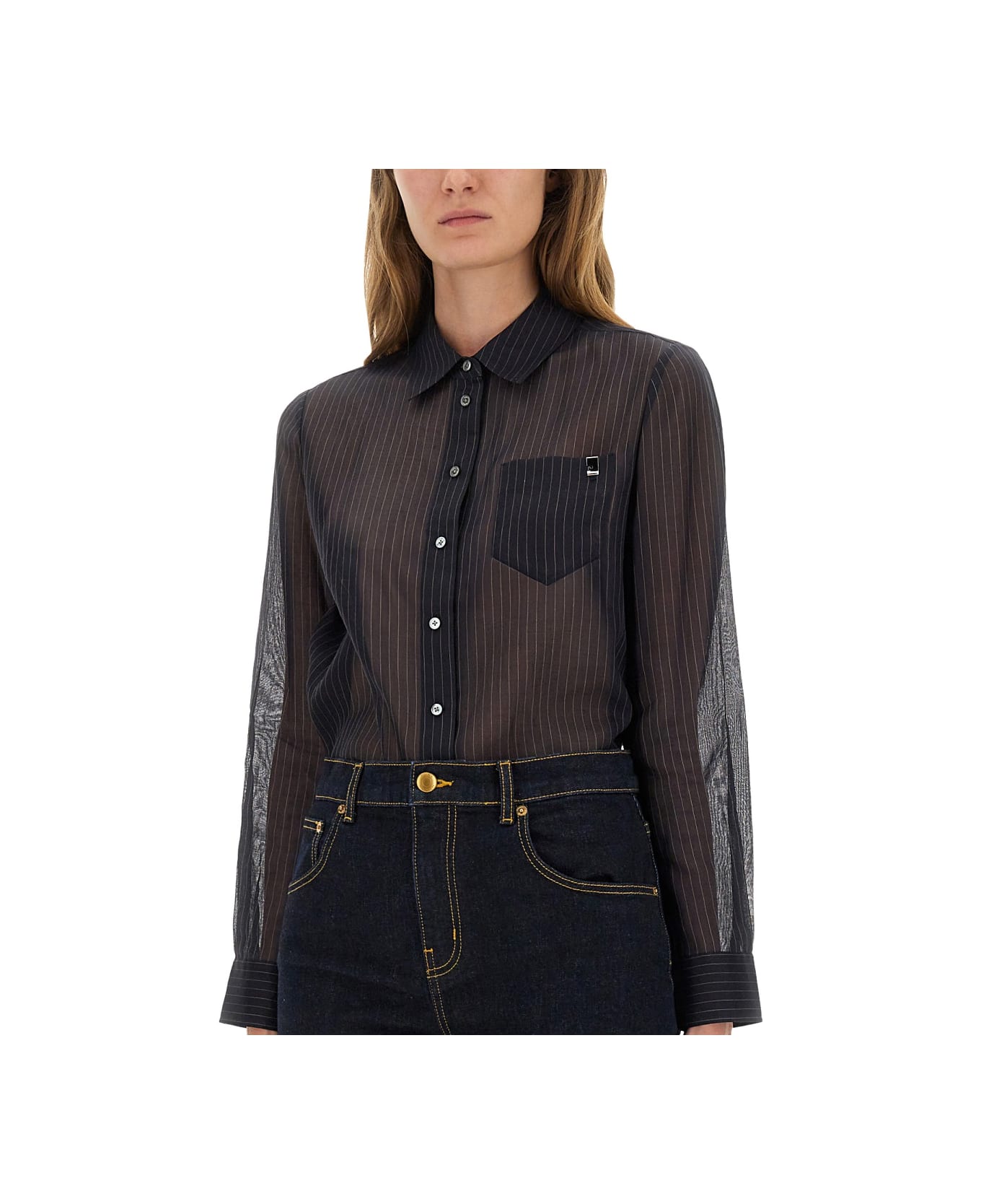 Tory Burch Striped Cotton Shirt - BLUE