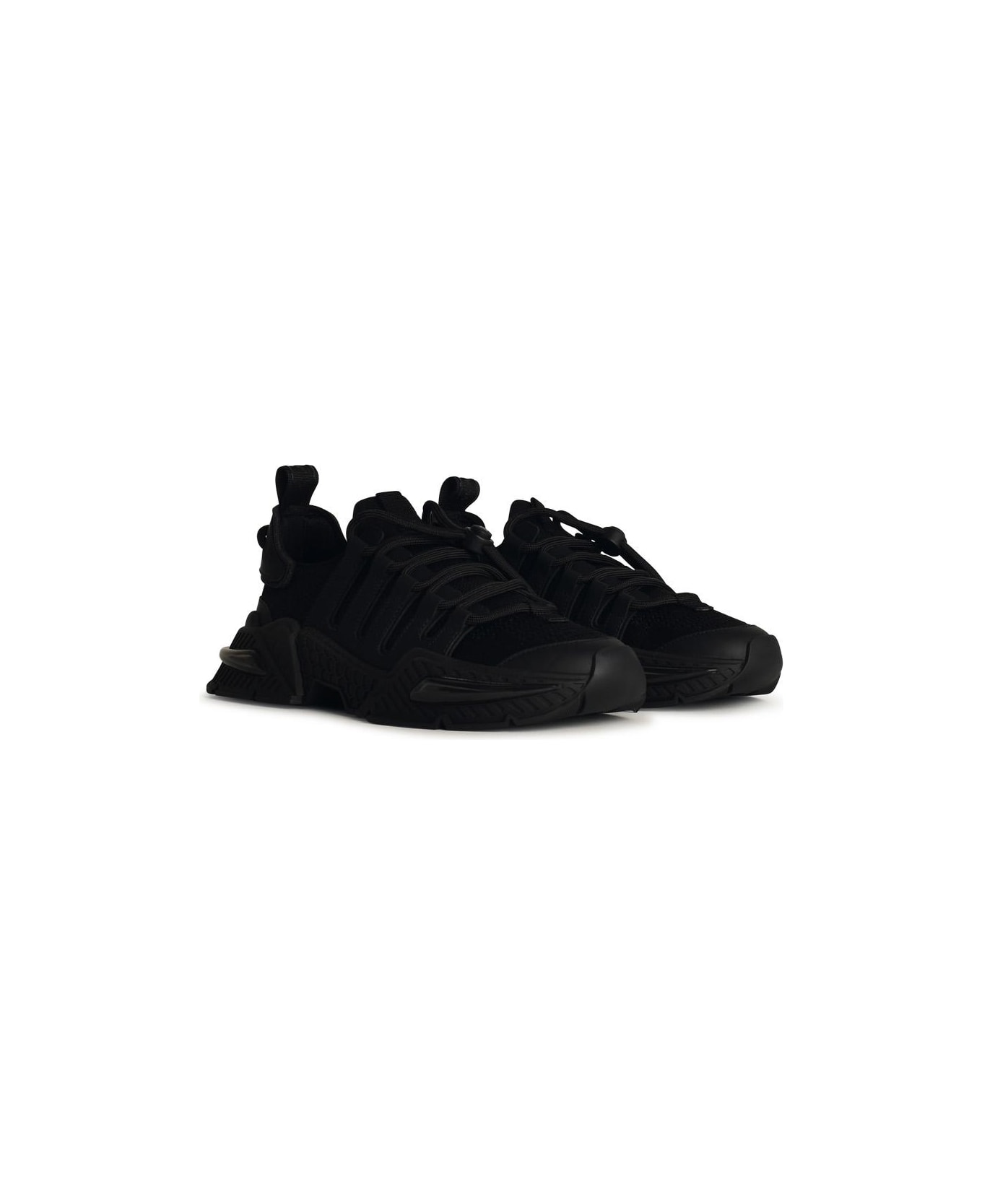 Dolce & Gabbana Black Nylon Blend Sneakers - Black