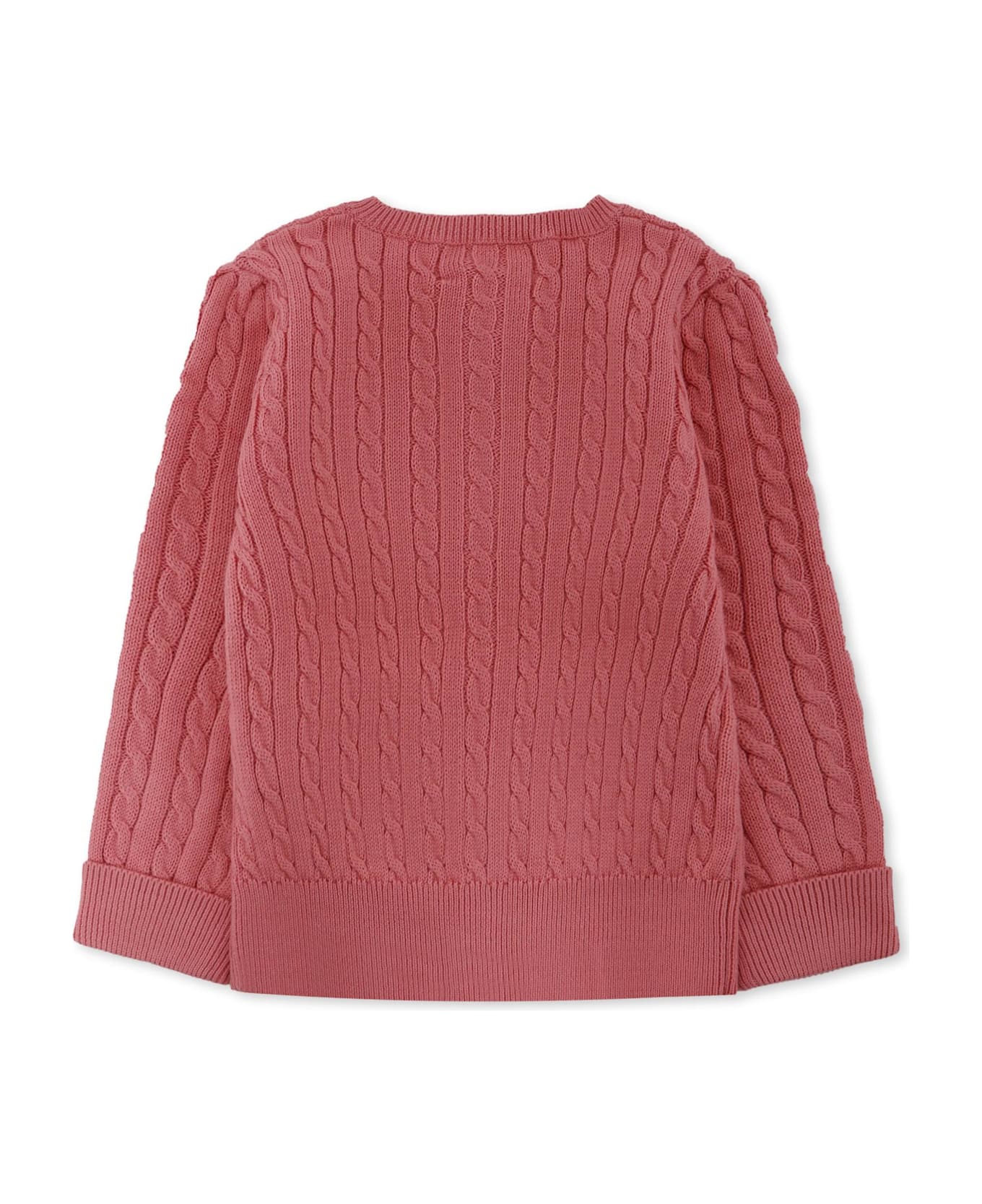 Ralph Lauren Pink Cardigan For Baby Girl With Horse - Pink