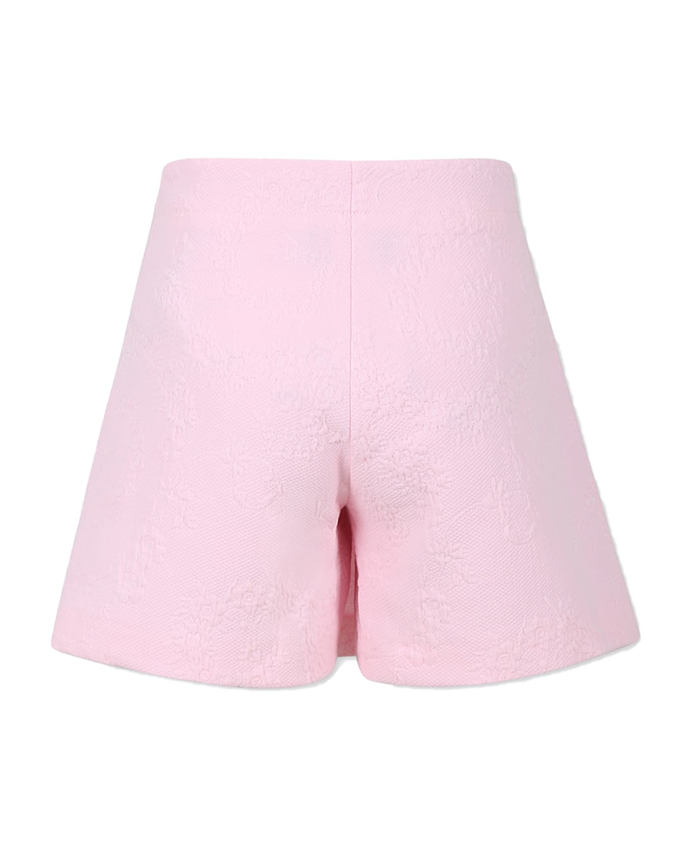 Versace Pink Shorts For Girl With Floral Swirl - Pink
