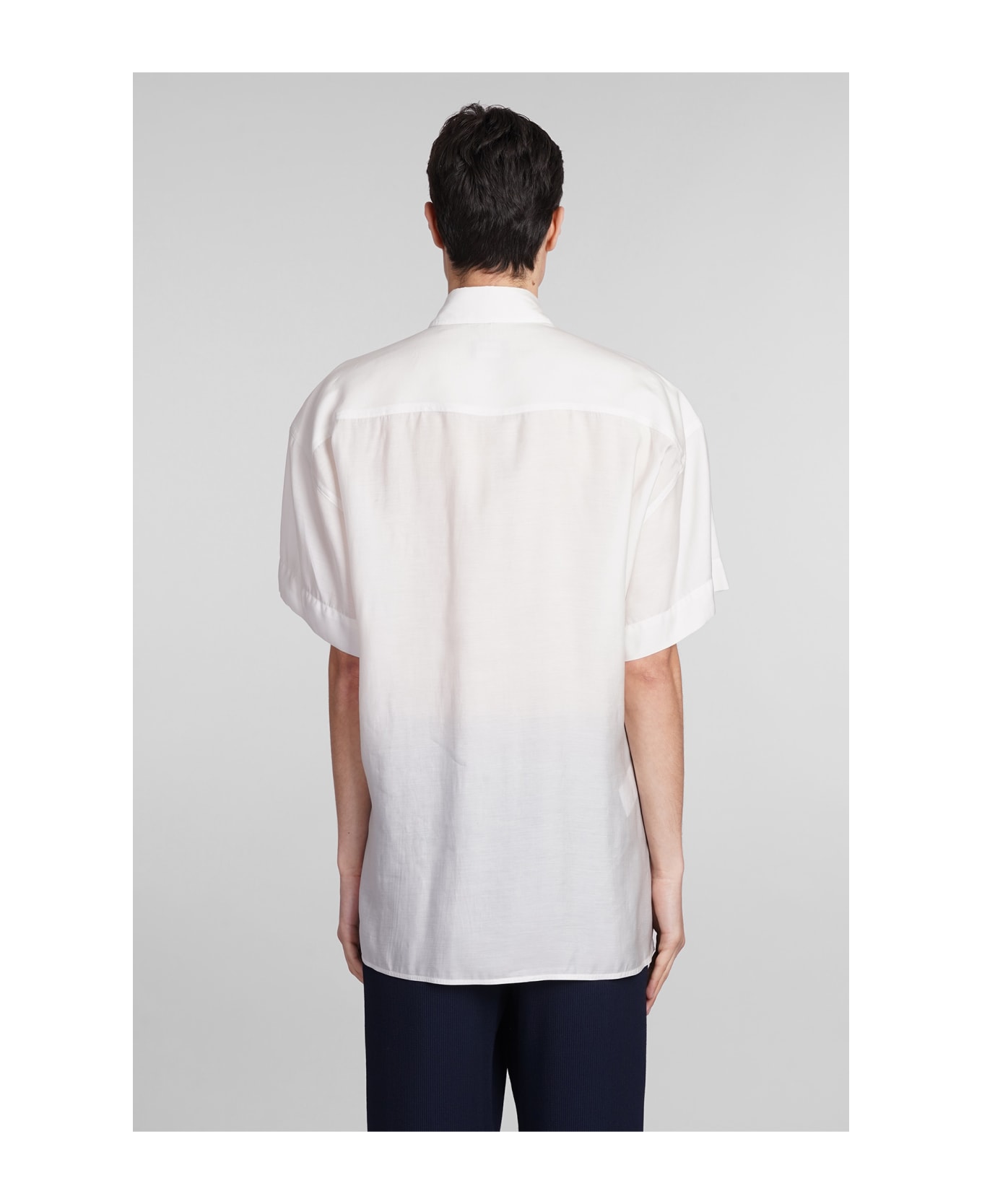 Giorgio Armani Shirt In White Wool And Polyester - white