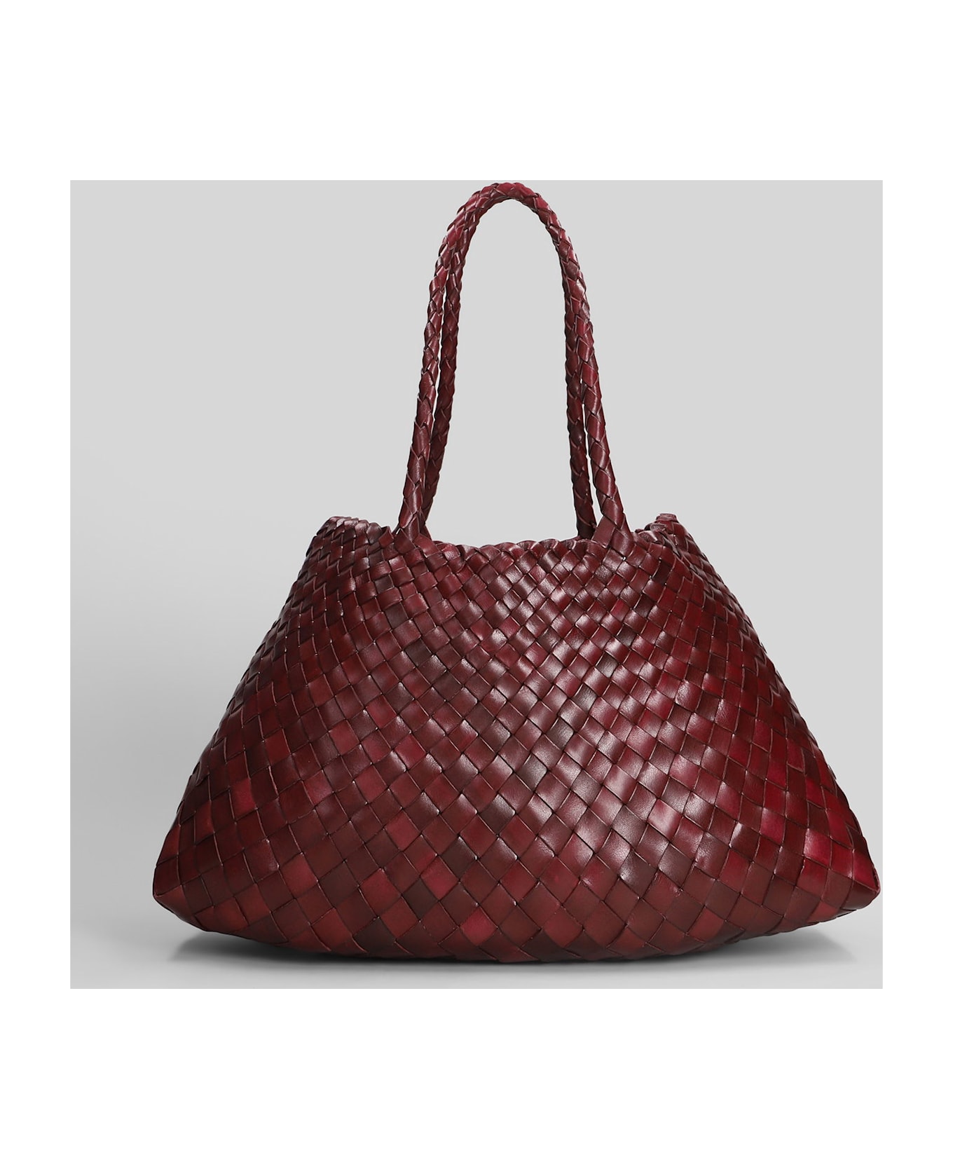 Dragon Diffusion Santa Croce Big Tote In Bordeaux Leather - bordeaux