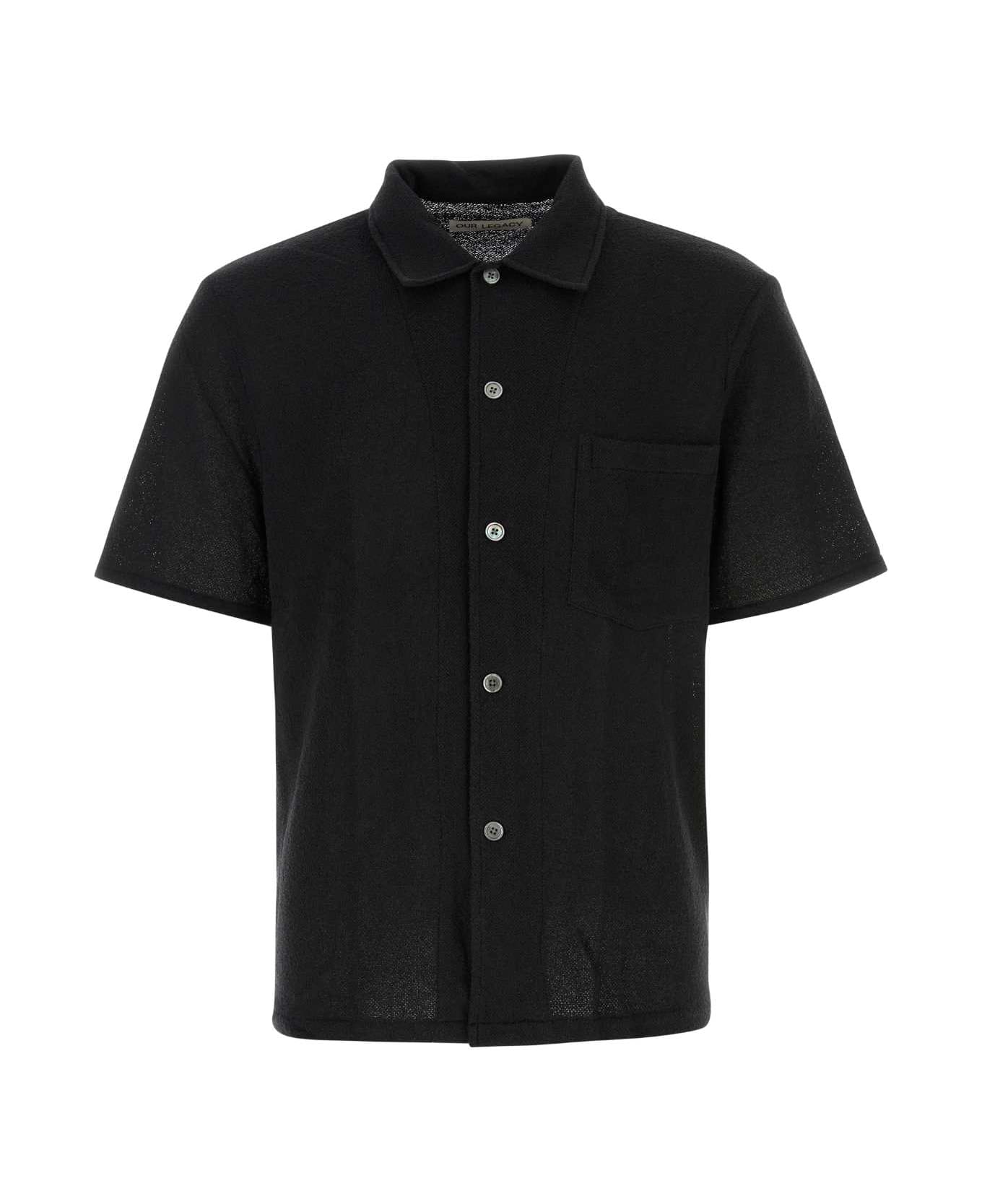 Our Legacy Black Polyester Blend Shirt - BLACKBOUCLE