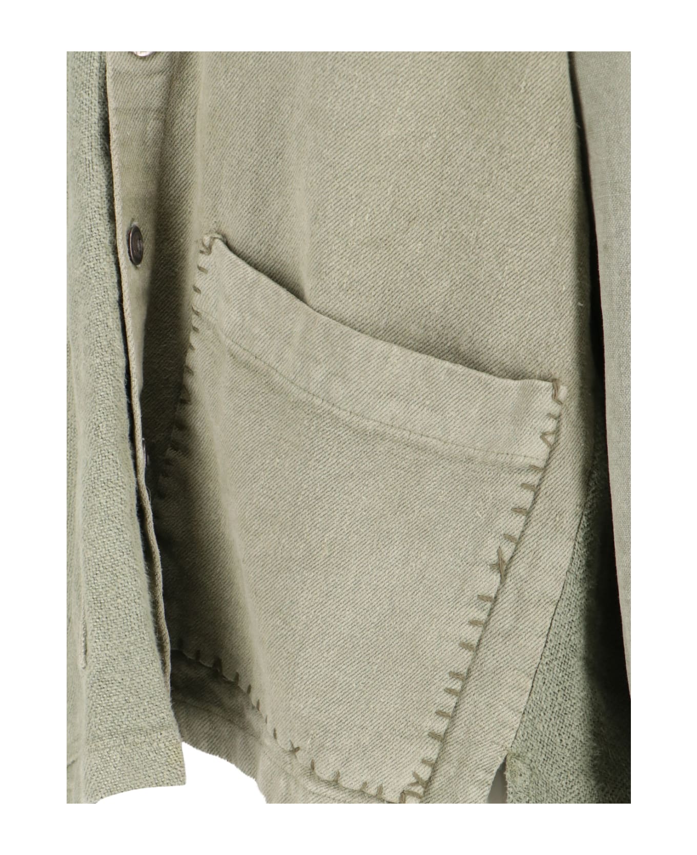 Greg Lauren 'shaul Collar Boxy' Jacket - Green
