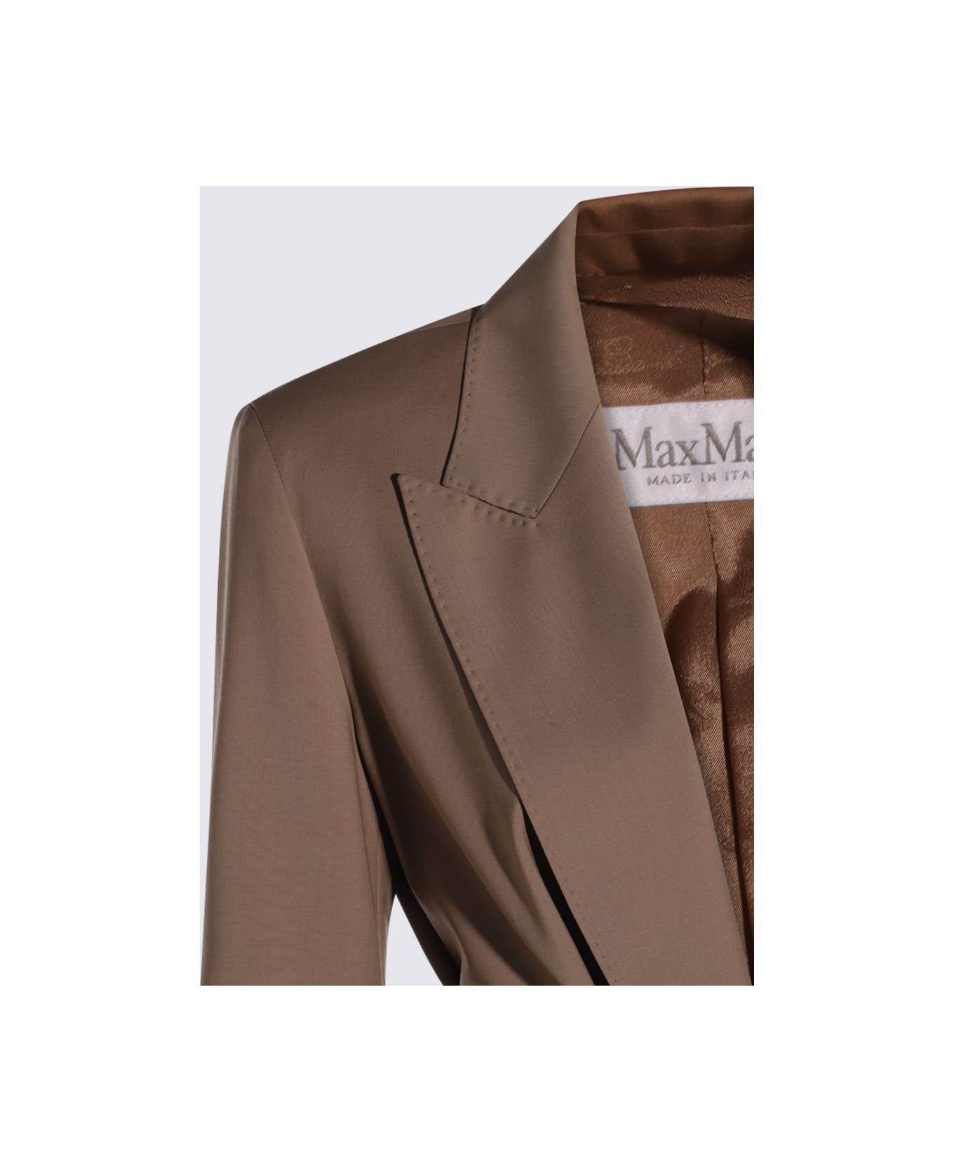 Max Mara Beige Wool Talento Blazer - Brown