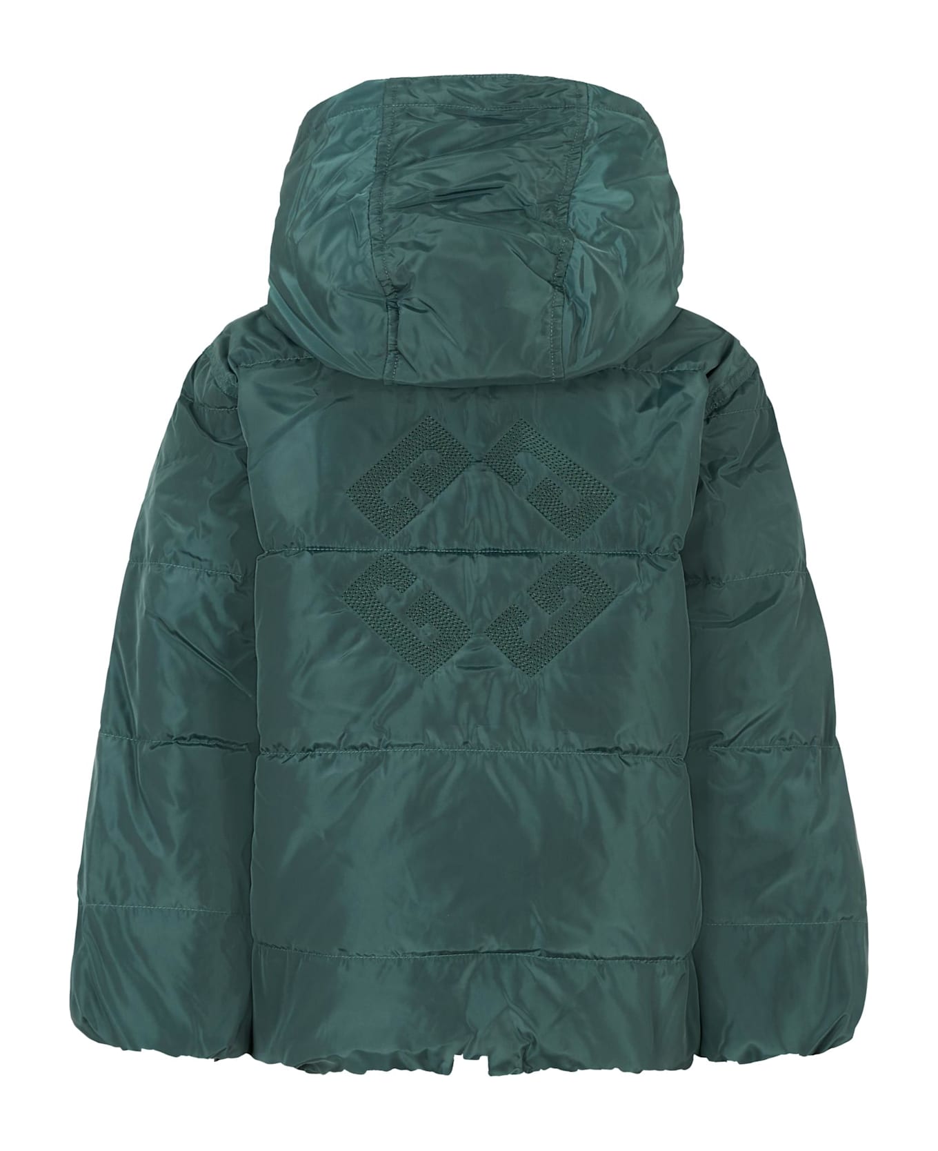 Givenchy Green Down Jacket For Kids With 4g Motif - Green