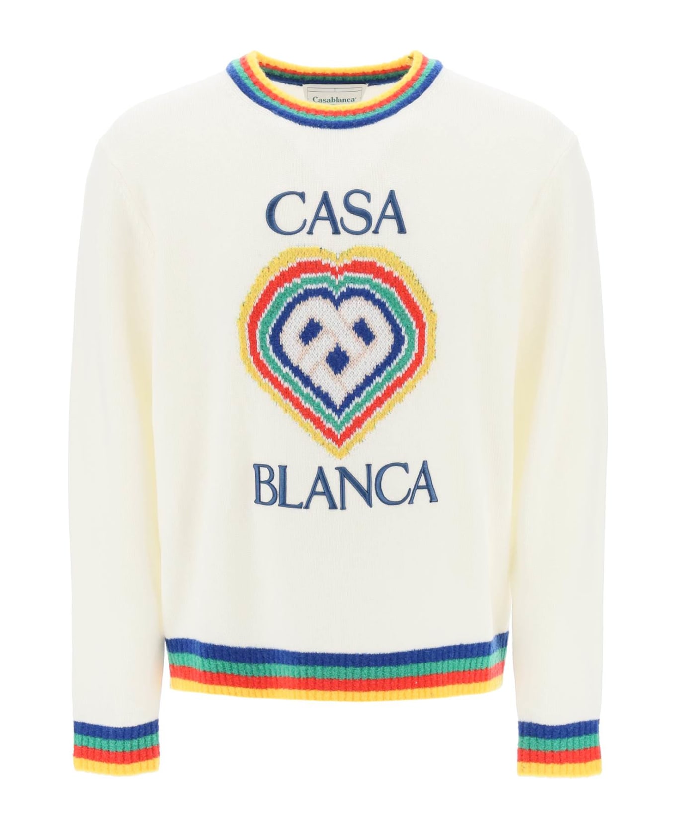 Casablanca Virgin Wool Blend Sweater - White