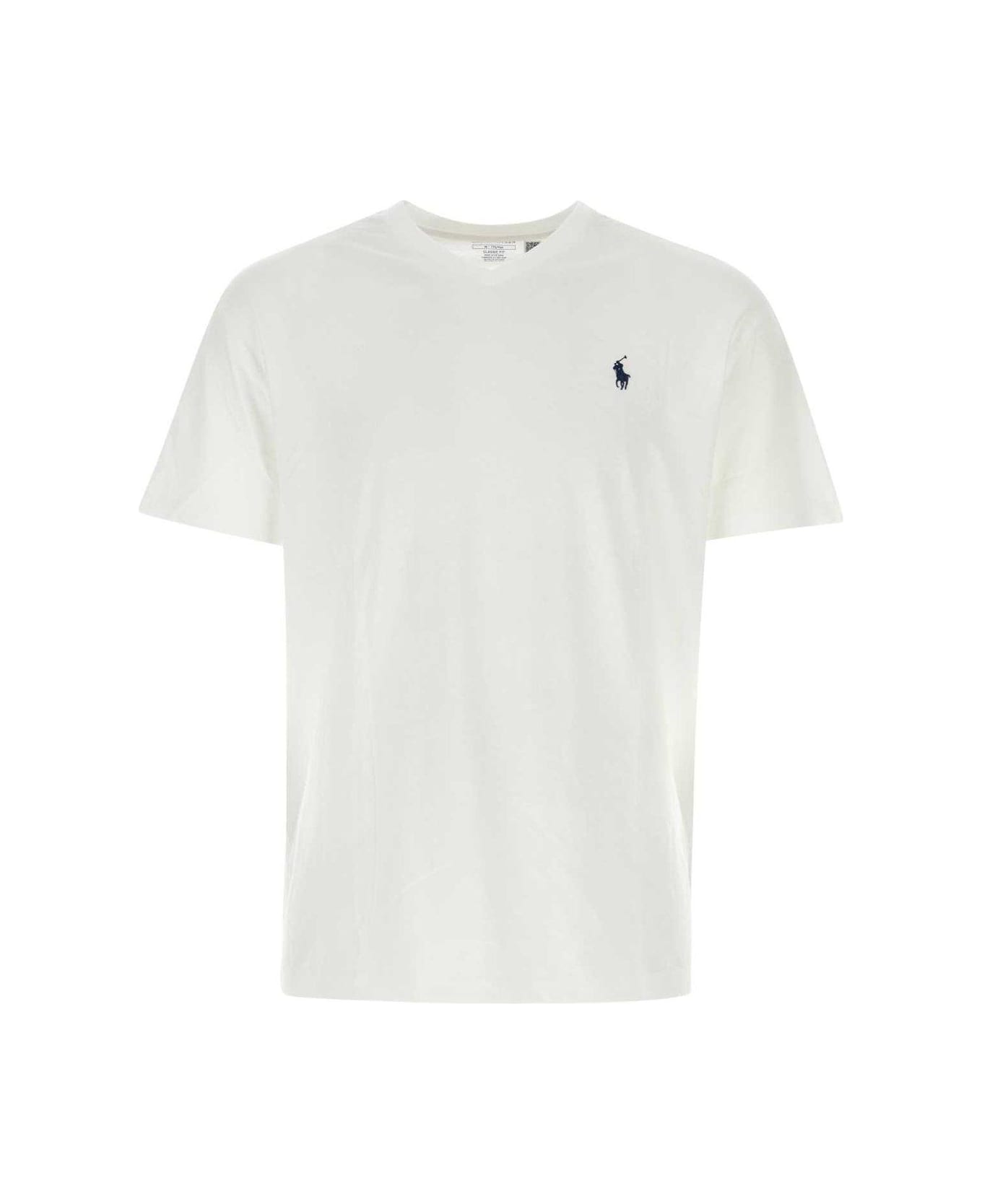 Ralph Lauren Polo Pony V-neck T-shirt - WHITE