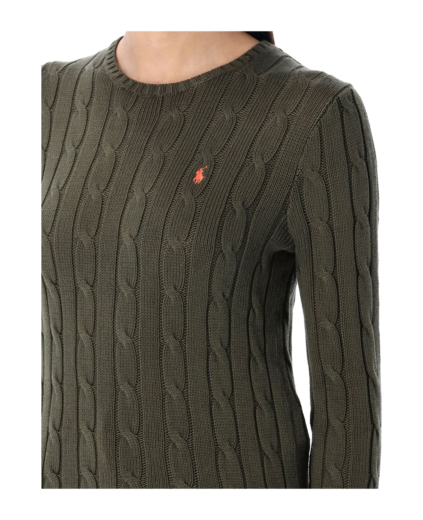 Polo Ralph Lauren Cable-knit Cotton Crewneck Sweater - CANOPY OLIVE