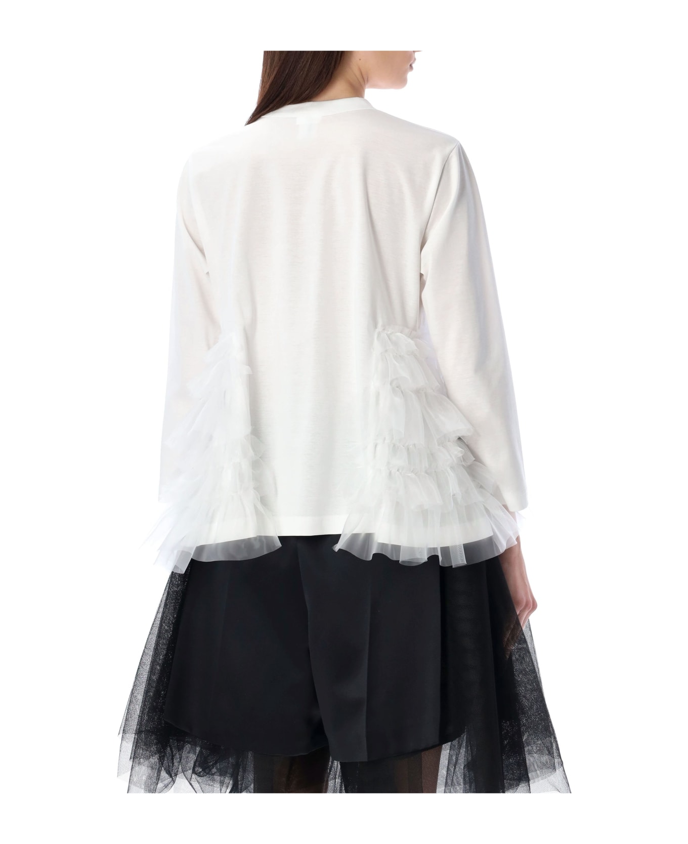 Noir Kei Ninomiya Tulle Insert T-shirt - WHITE