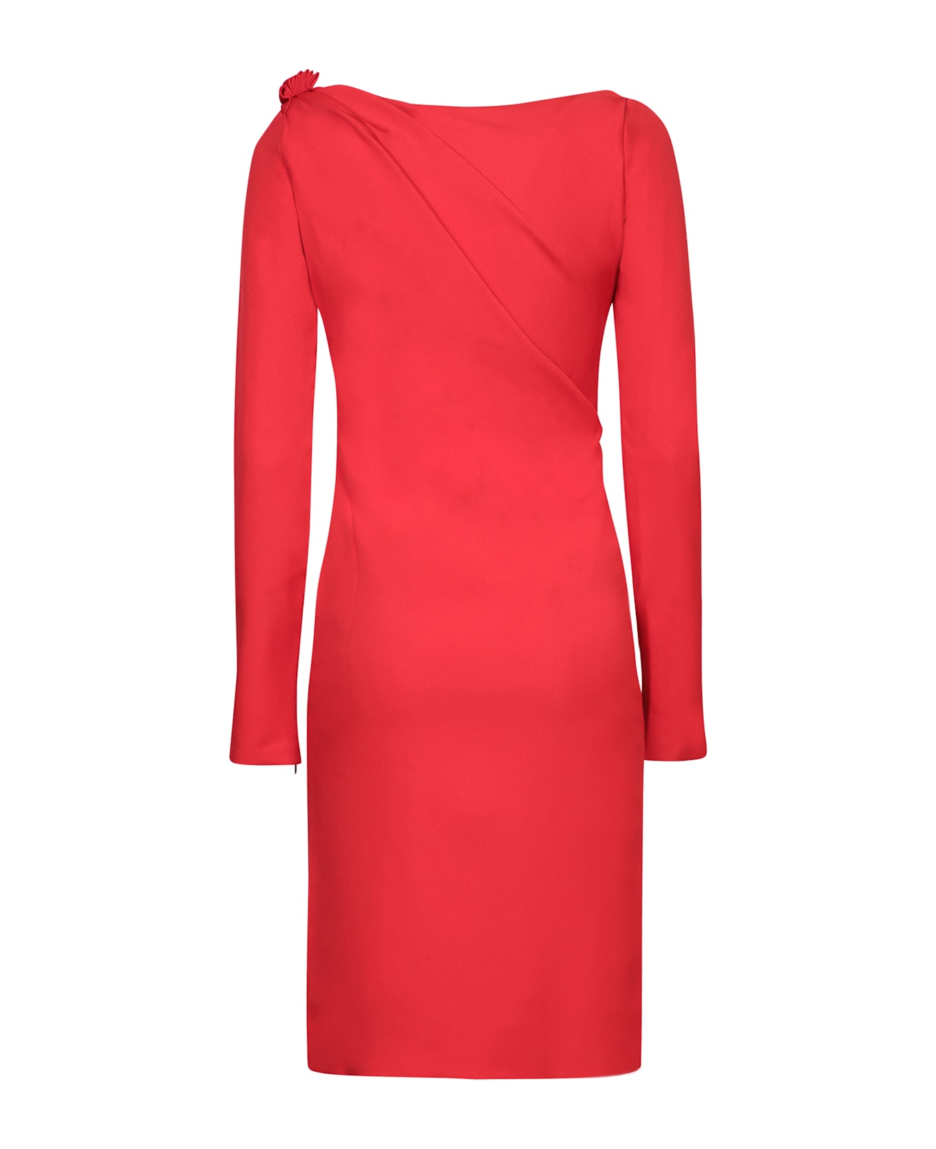J.W. Anderson V-neck Ruched Midi Dress - BRIGHT RED