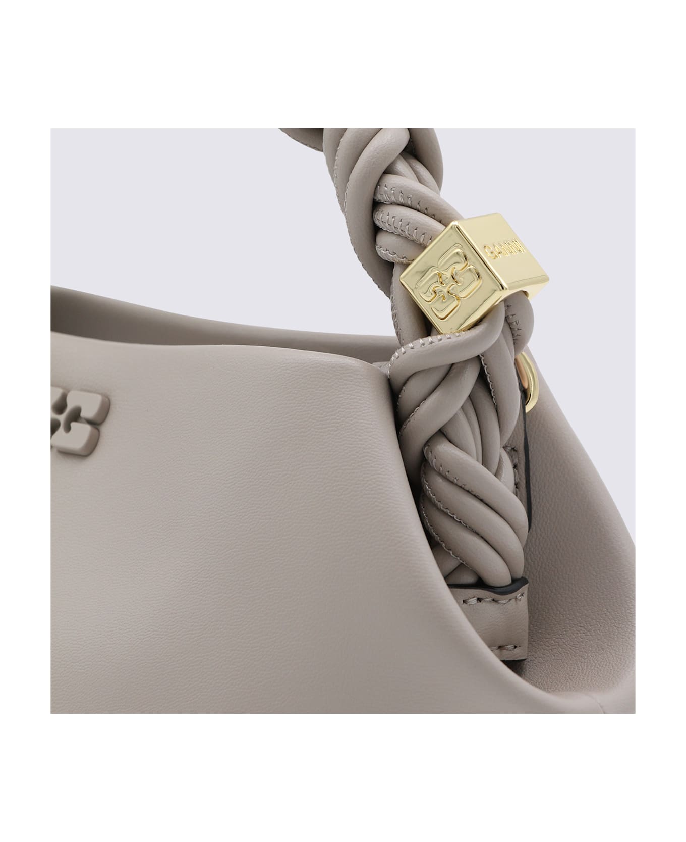 Ganni Beige Top Handle Bag - OYSTER GRAY