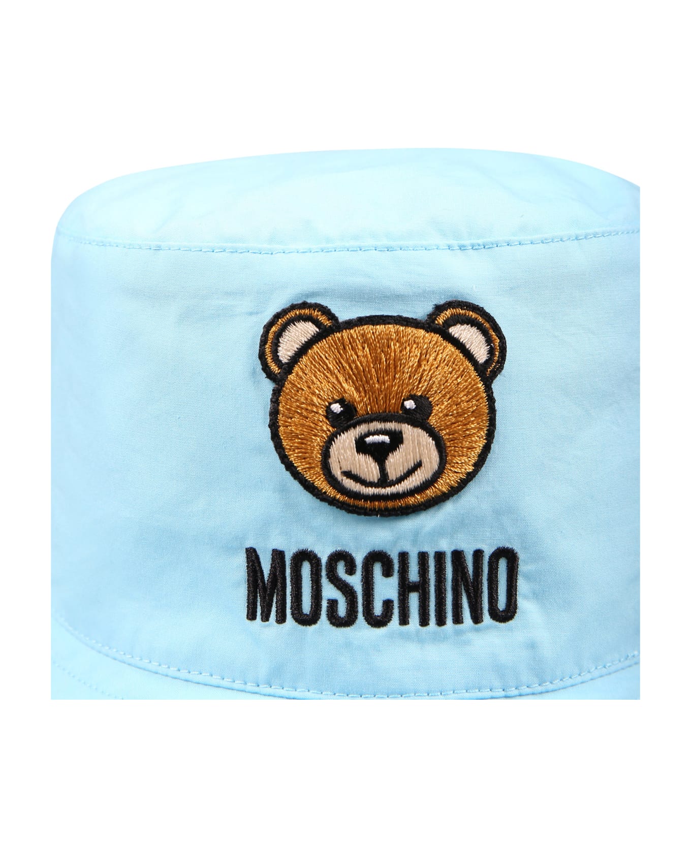 Moschino Sky Blue Cloche For Baby Boy With Teddy Bear - Light Blue