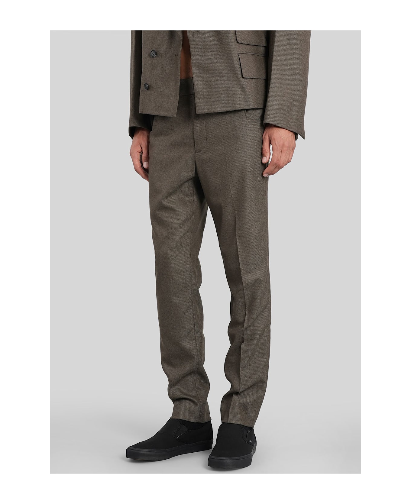 Entire Studios Slim Trouser Pants In Green Wool - green